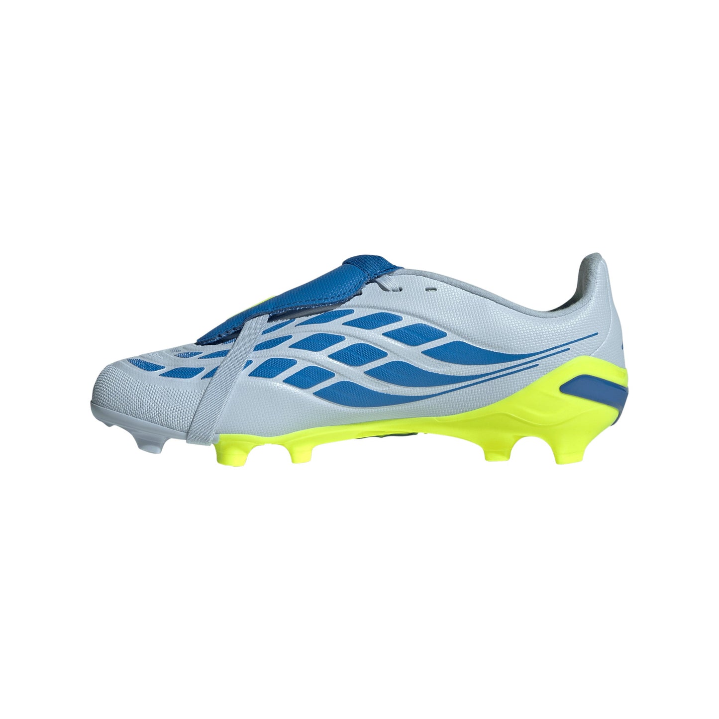 adidas Predator League FoldTongue  FT FG Junior Firm Ground Soccer Cleat - Crystal Sky / Ray Blue / Team Solar Yellow 2