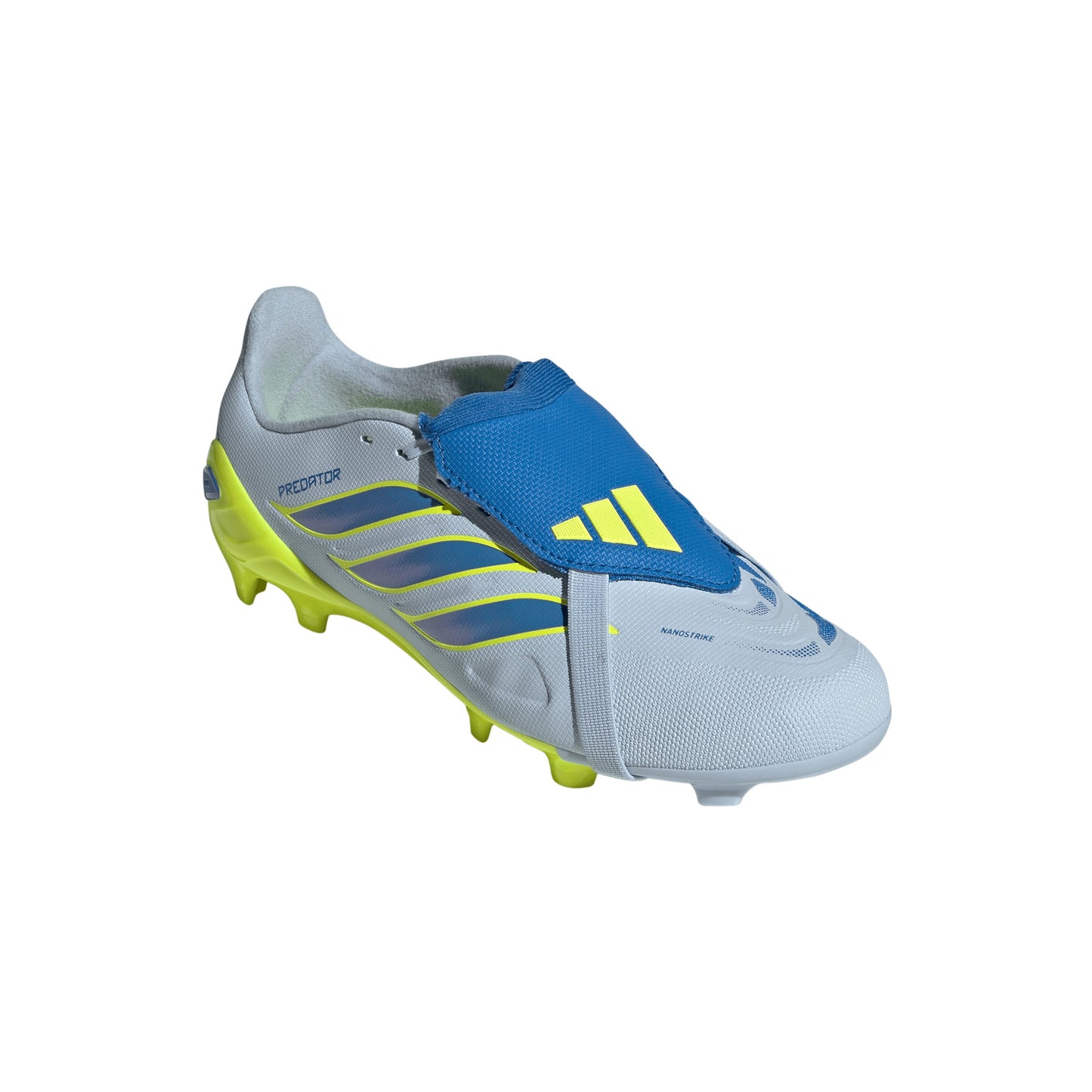 adidas Predator League FoldTongue  FT FG Junior Firm Ground Soccer Cleat - Crystal Sky / Ray Blue / Team Solar Yellow 2