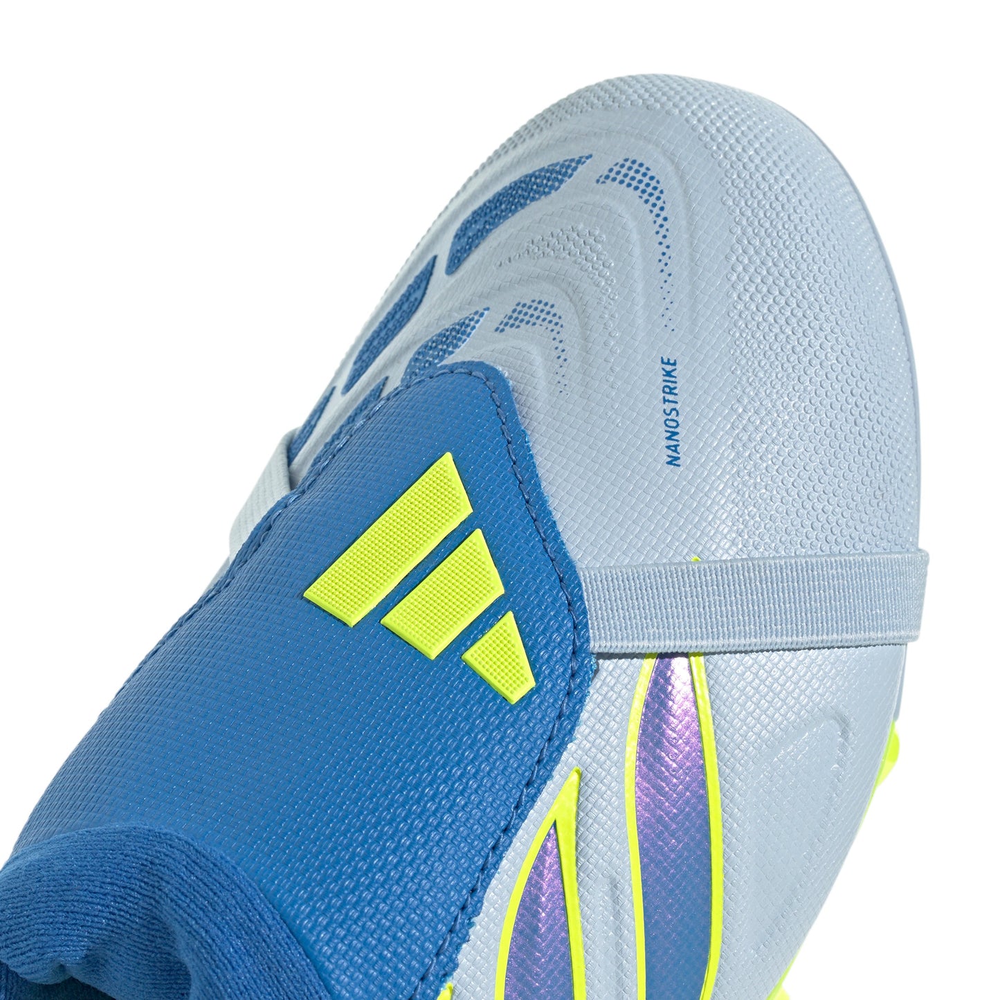 adidas Predator League FoldTongue  FT FG Junior Firm Ground Soccer Cleat - Crystal Sky / Ray Blue / Team Solar Yellow 2