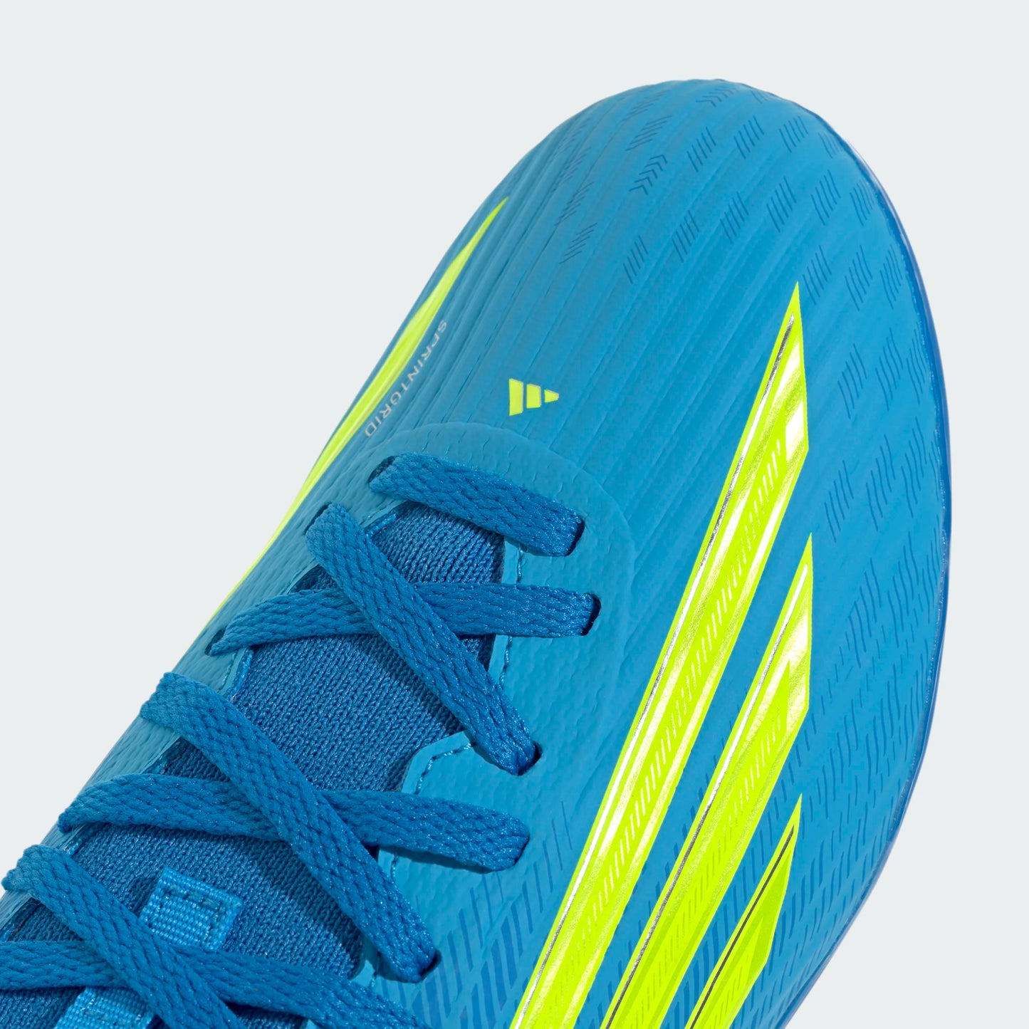 Adidas Junior F50 Mid League FG Firm Ground Soccer Cleat - Lucid Ray Blue/Team Solar Yellow 2/Lucid Aquamarine