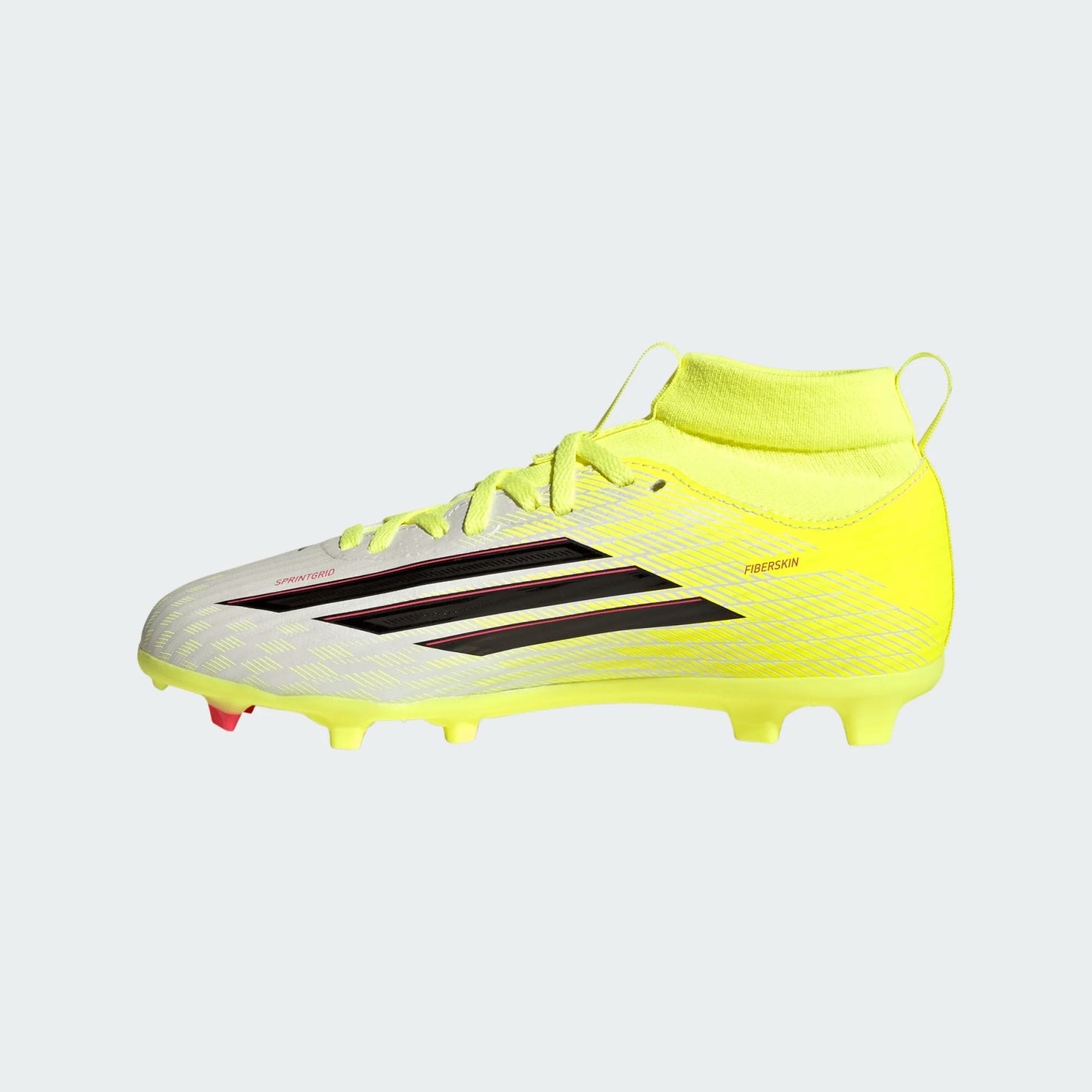 Adidas Junior F50 Mid League FG/MG Firm Ground Soccer Cleat - Team Solar Yellow/Core Black/Lucid Red