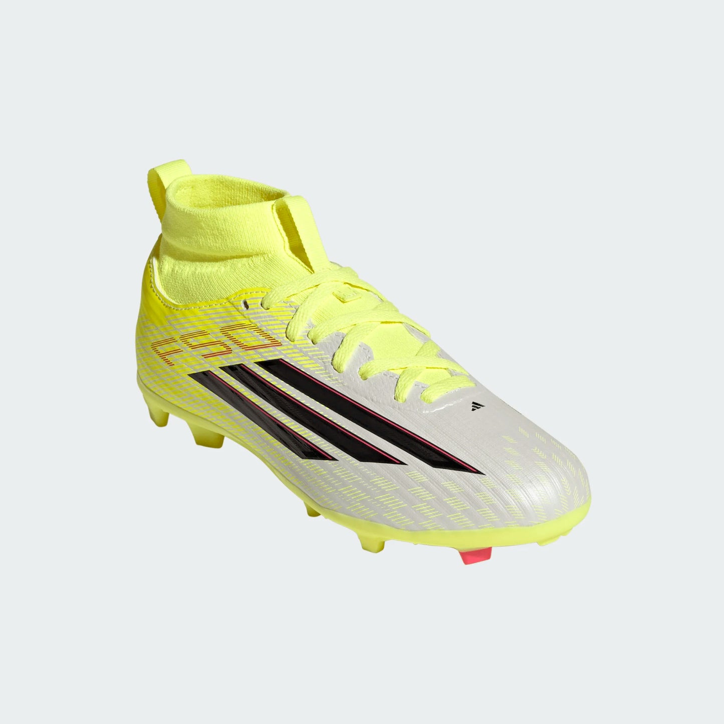 Adidas Junior F50 Mid League FG/MG Firm Ground Soccer Cleat - Team Solar Yellow/Core Black/Lucid Red