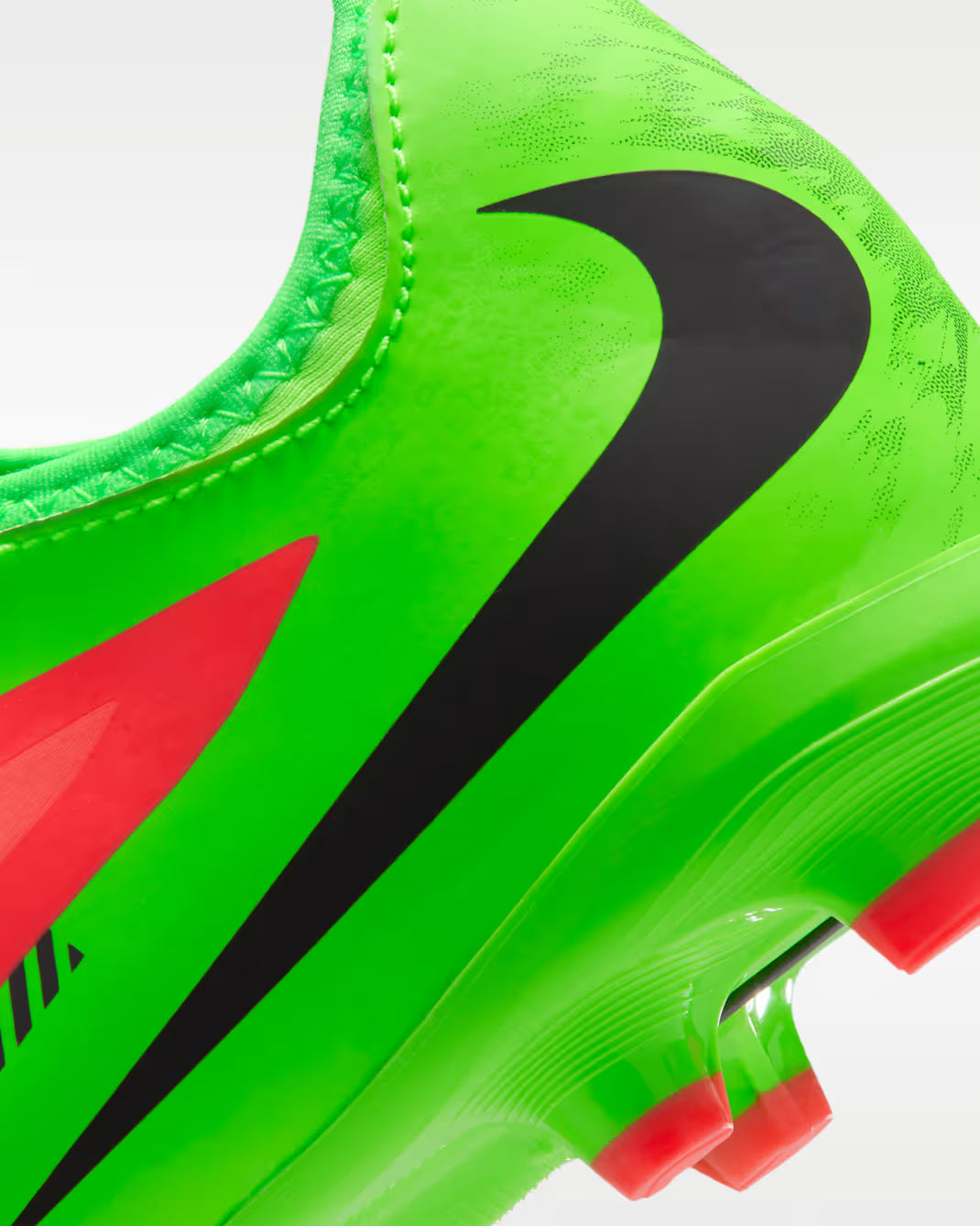 Nike Junior Phantom 6 Low Academy Erling Haaland FG Firm Ground Soccer Cleat - Hot Punch/Black/Green Strike