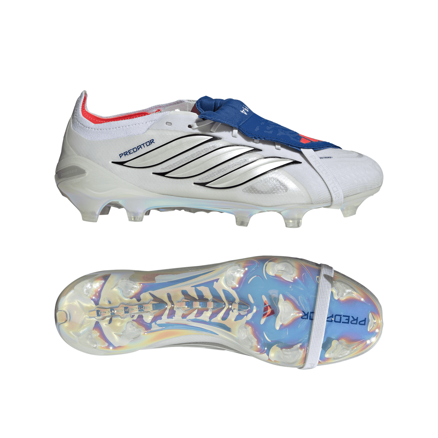 Adidas Predator Jude Bellingham Elite FoldTongue FT FG Firm Ground Soccer Cleat - Cloud White/Zero Metallic/Royal Blue