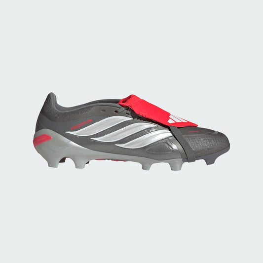 Adidas Predator League Fold Tongue FT FG Firm Ground Soccer Cleat - Iron Metallic/Zero Metallic/Lucid Red
