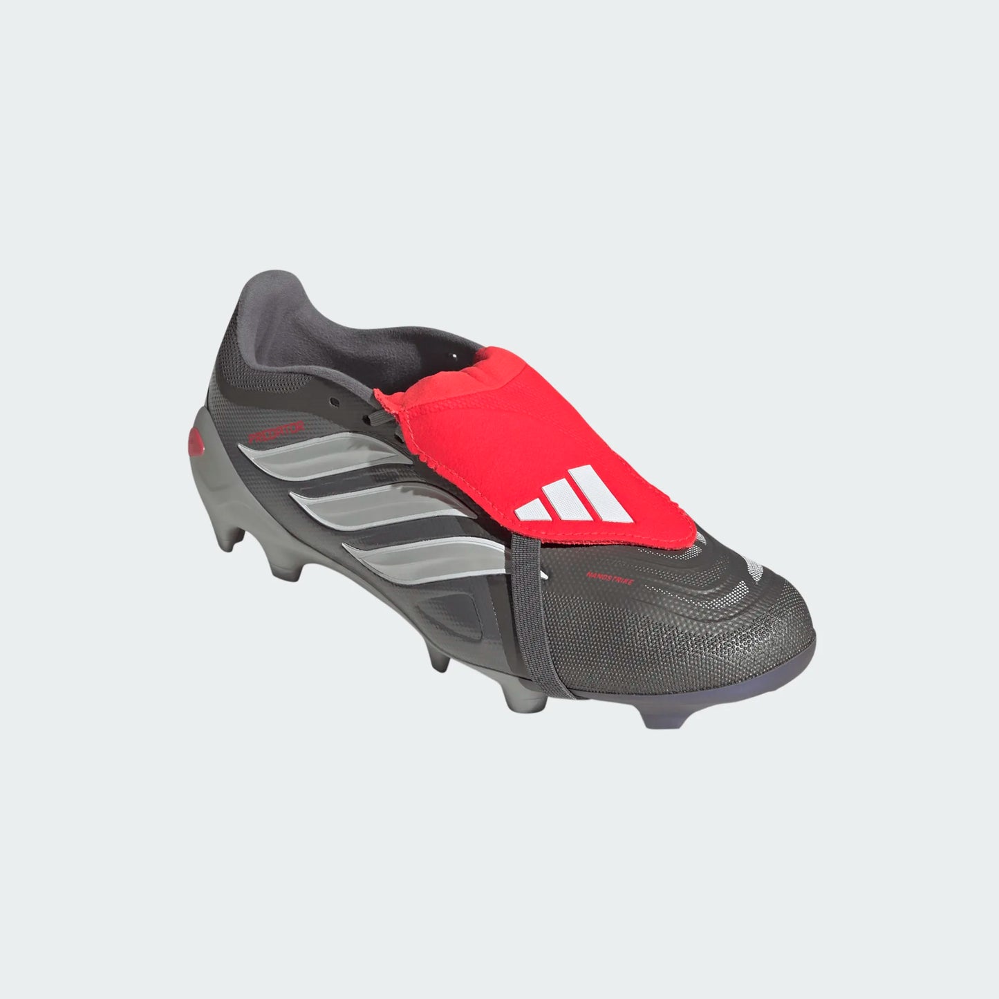 Adidas Predator League Fold Tongue FT FG Firm Ground Soccer Cleat - Iron Metallic/Zero Metallic/Lucid Red