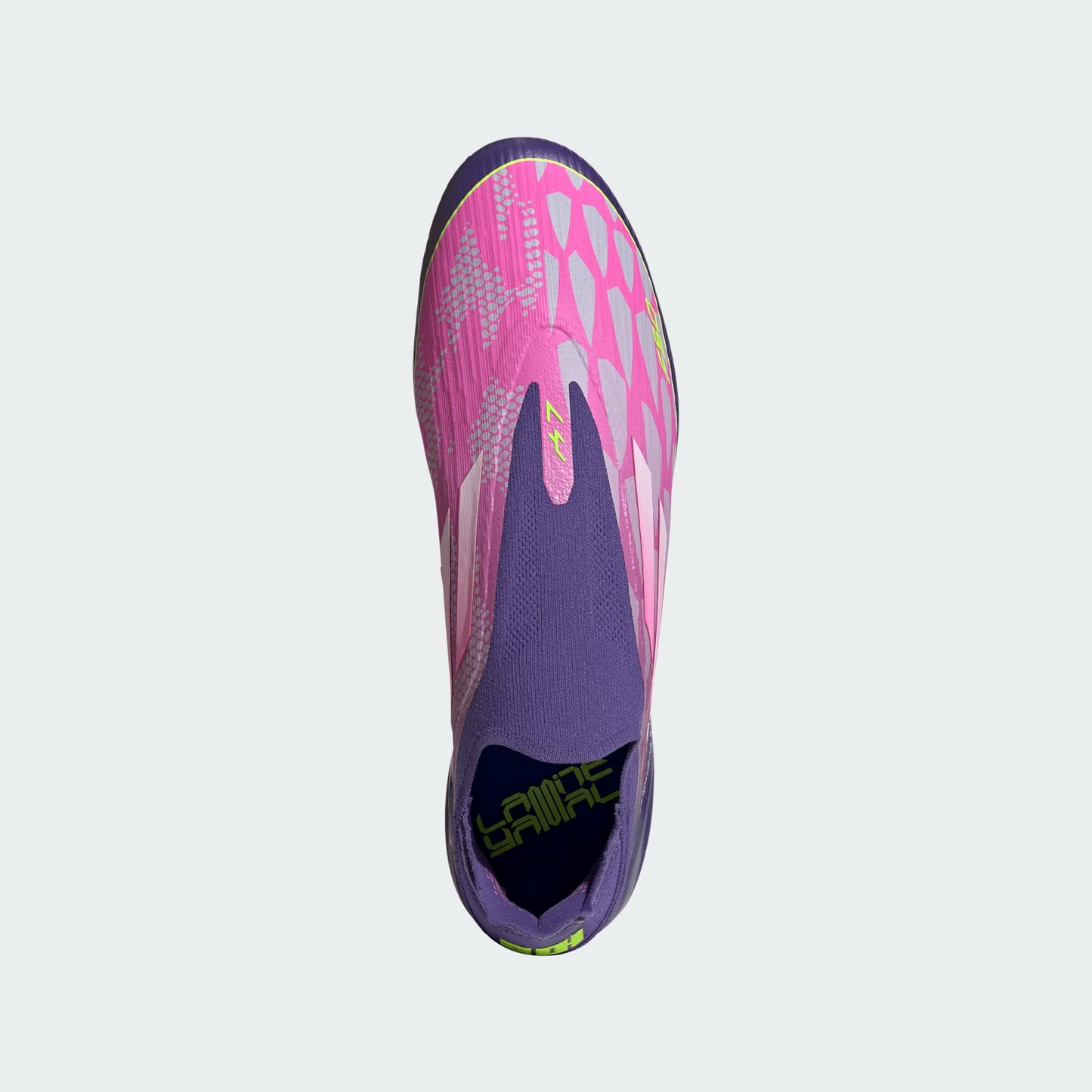 Adidas Lamine Yamal F50 FG Firm Ground Soccer Cleat - University Purple/Cloud White/Lucid Lemon