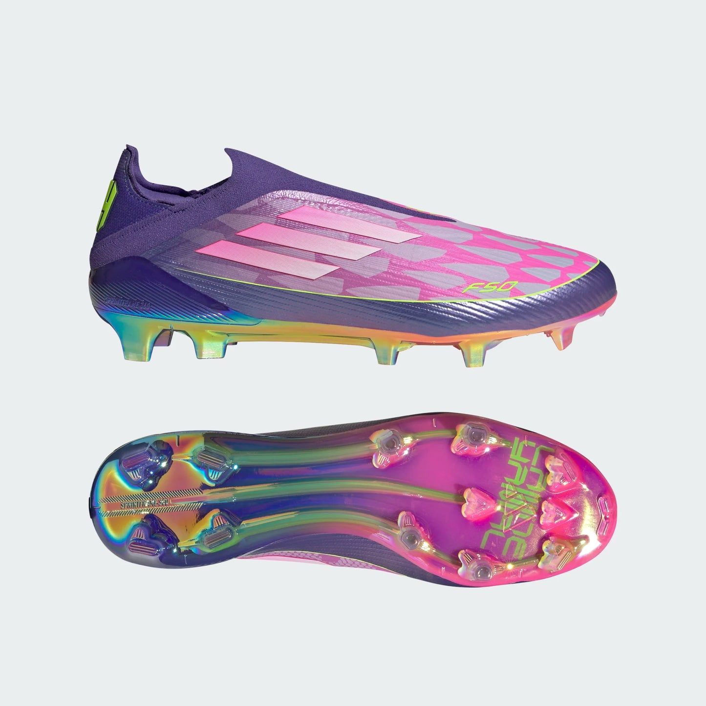 Adidas Lamine Yamal F50 FG Firm Ground Soccer Cleat - University Purple/Cloud White/Lucid Lemon