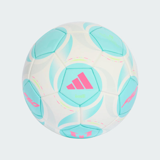 Adidas Messi Mini Soccer Ball - White/Flash Aqua/Mint
