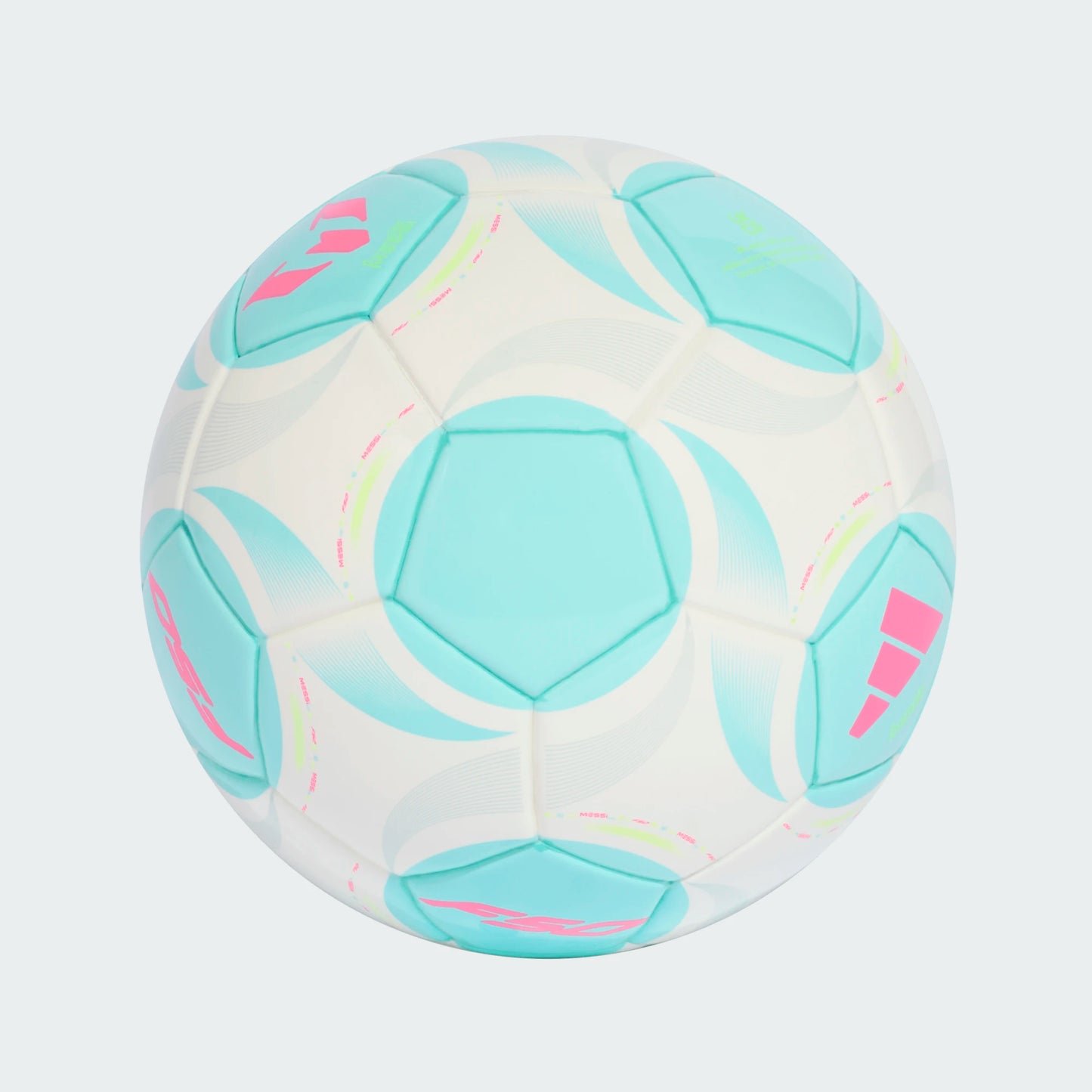 Adidas Messi Mini Soccer Ball - White/Flash Aqua/Mint