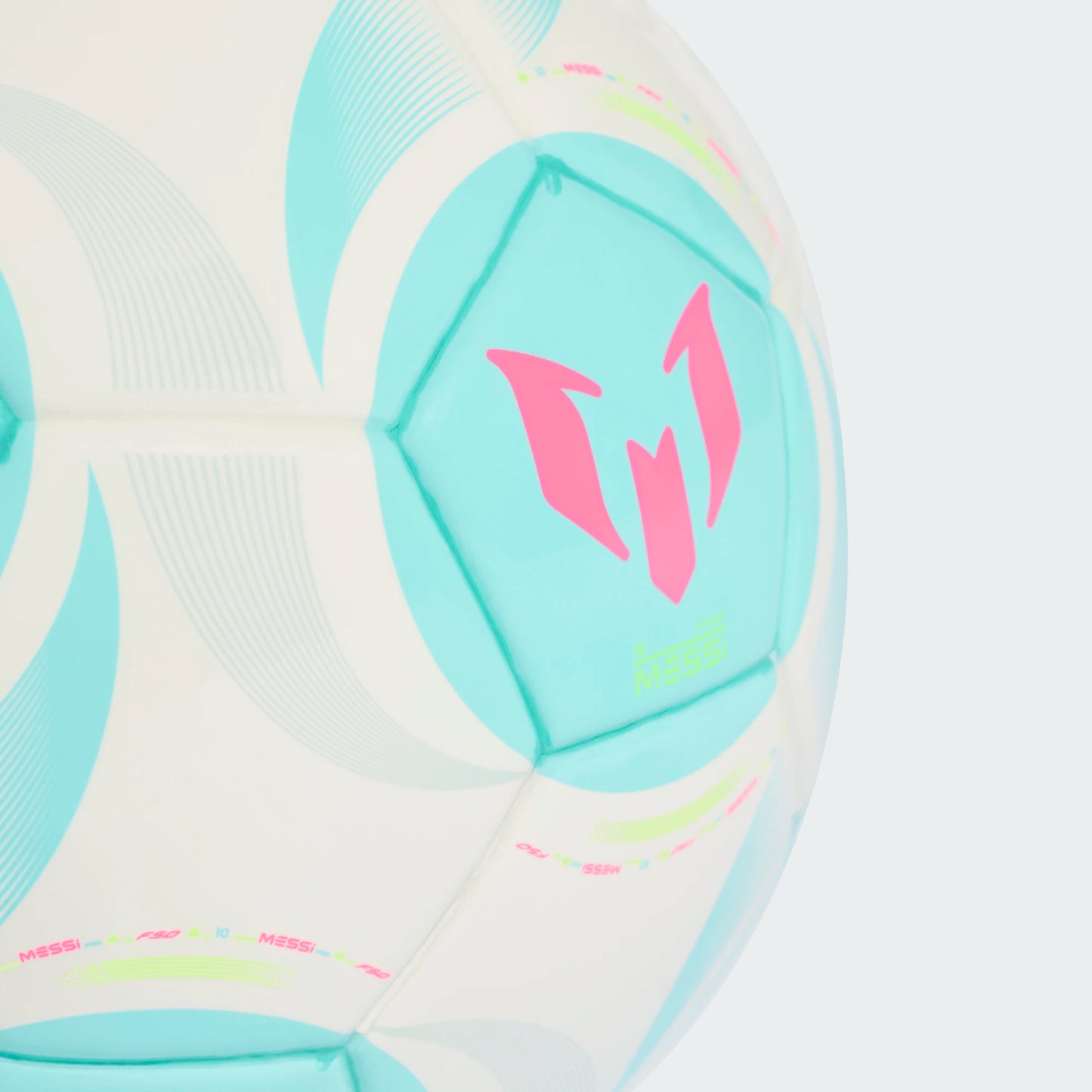 Adidas Messi Mini Soccer Ball - White/Flash Aqua/Mint