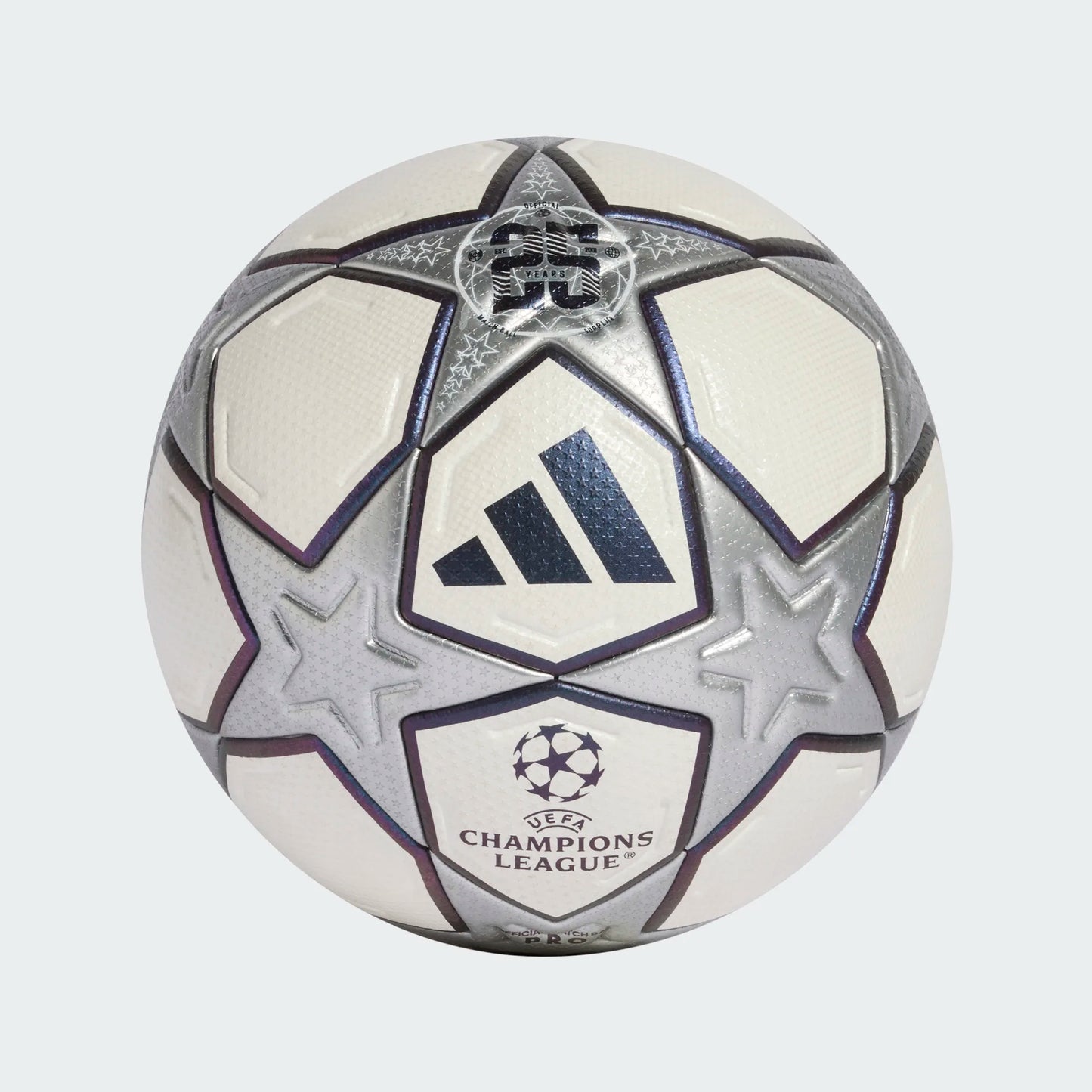 Adidas UCL 3rd Pro Soccer Ball (Size 5) - White/Silver Metallic