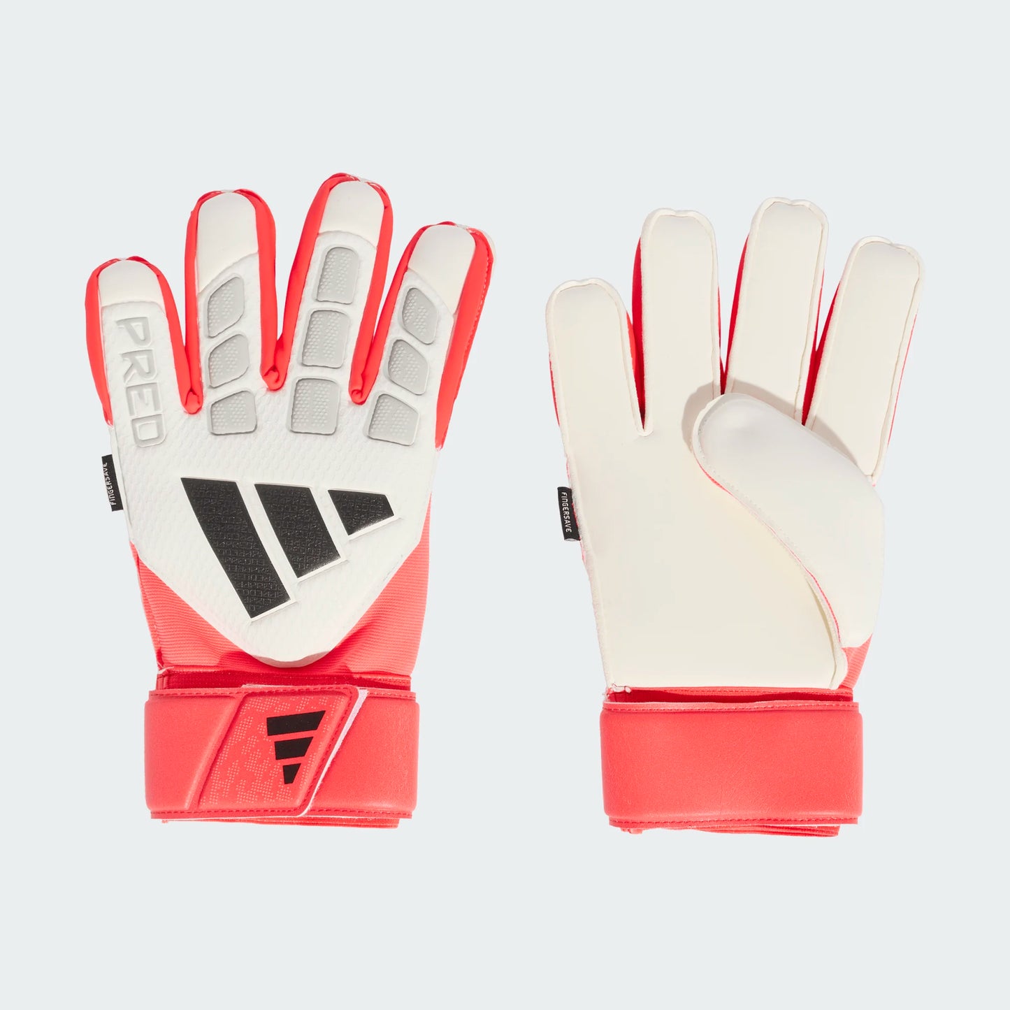 Adidas Predator match Fingersave Goalkeeper Glove - White/Lucid Red/Black