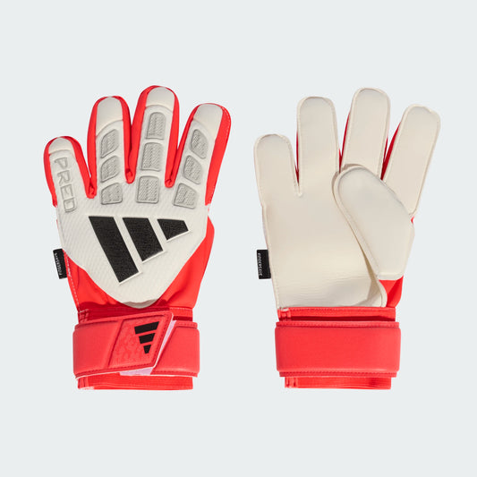 Adidas Junior Predator Match Fingersave Goalkeeper Glove - White/Lucid Red/Black