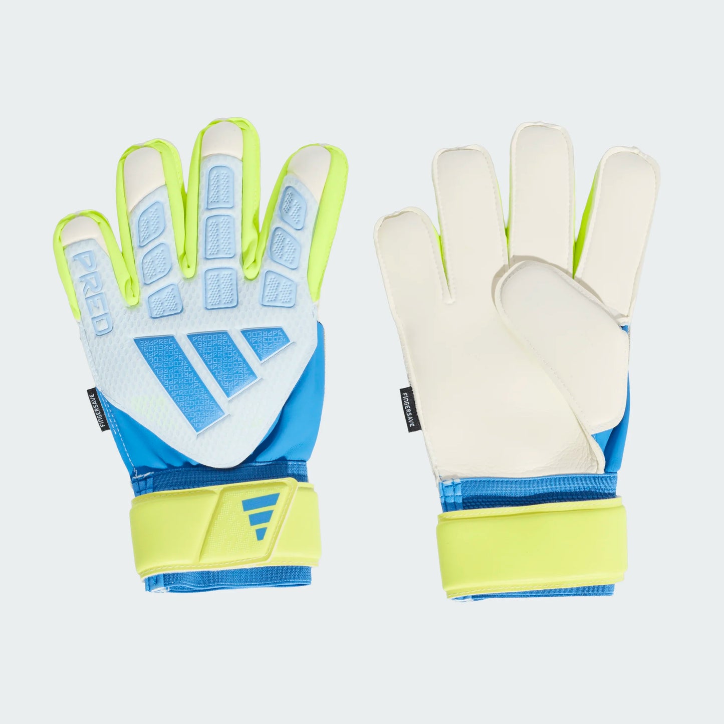 Adidas Junior Predator Match Fingersave Goalkeeper Glove - Crystal Sky/Ray Blue/Team Solar Yellow 2