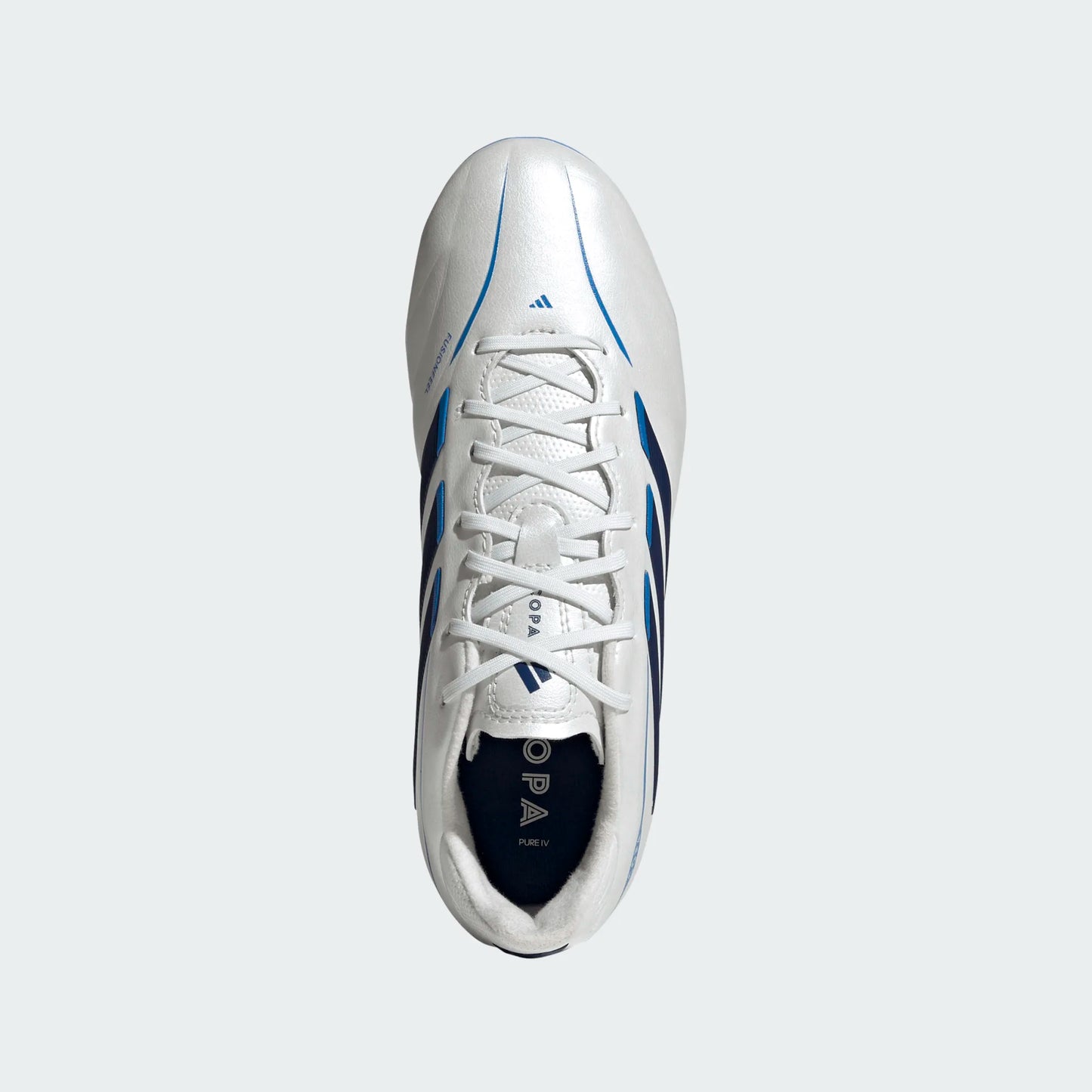 adidas Copa Pure IV League Junior FG Firm Ground Soccer Cleats- Zero Metalic / Dark Blue / Lucid Ray Blue