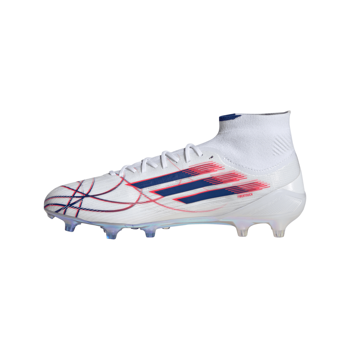 Adidas Women’s F50 Sparkfusion Elite Mid FG Firm Ground/Artificial Grass Soccer Cleat - Cloud White/Royal Blue /Lucid Red