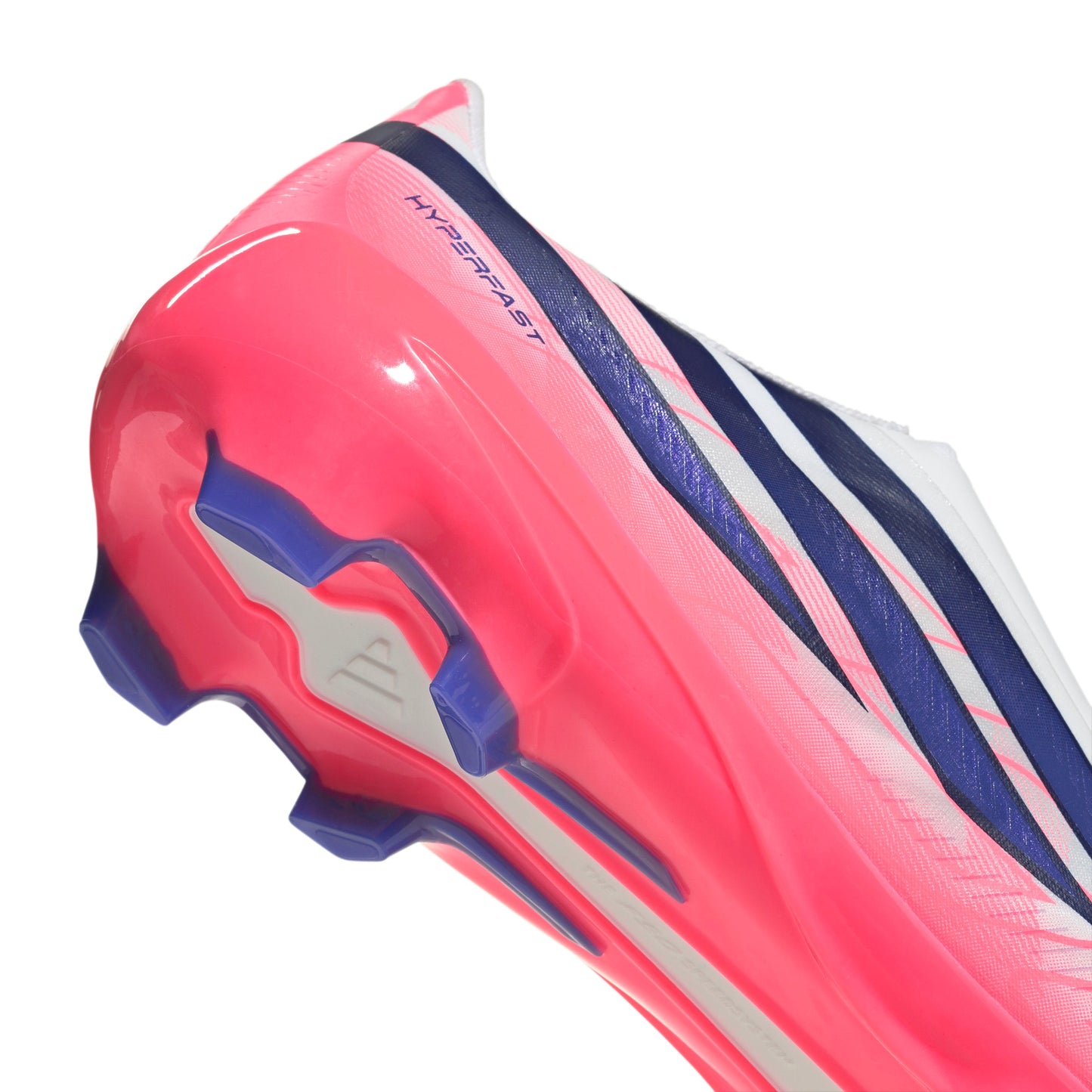 adidas F50 Hyperfast League Laceless FG Firm Ground Soccer Cleats - Cloud White / Solar Purple / Solar Turbo