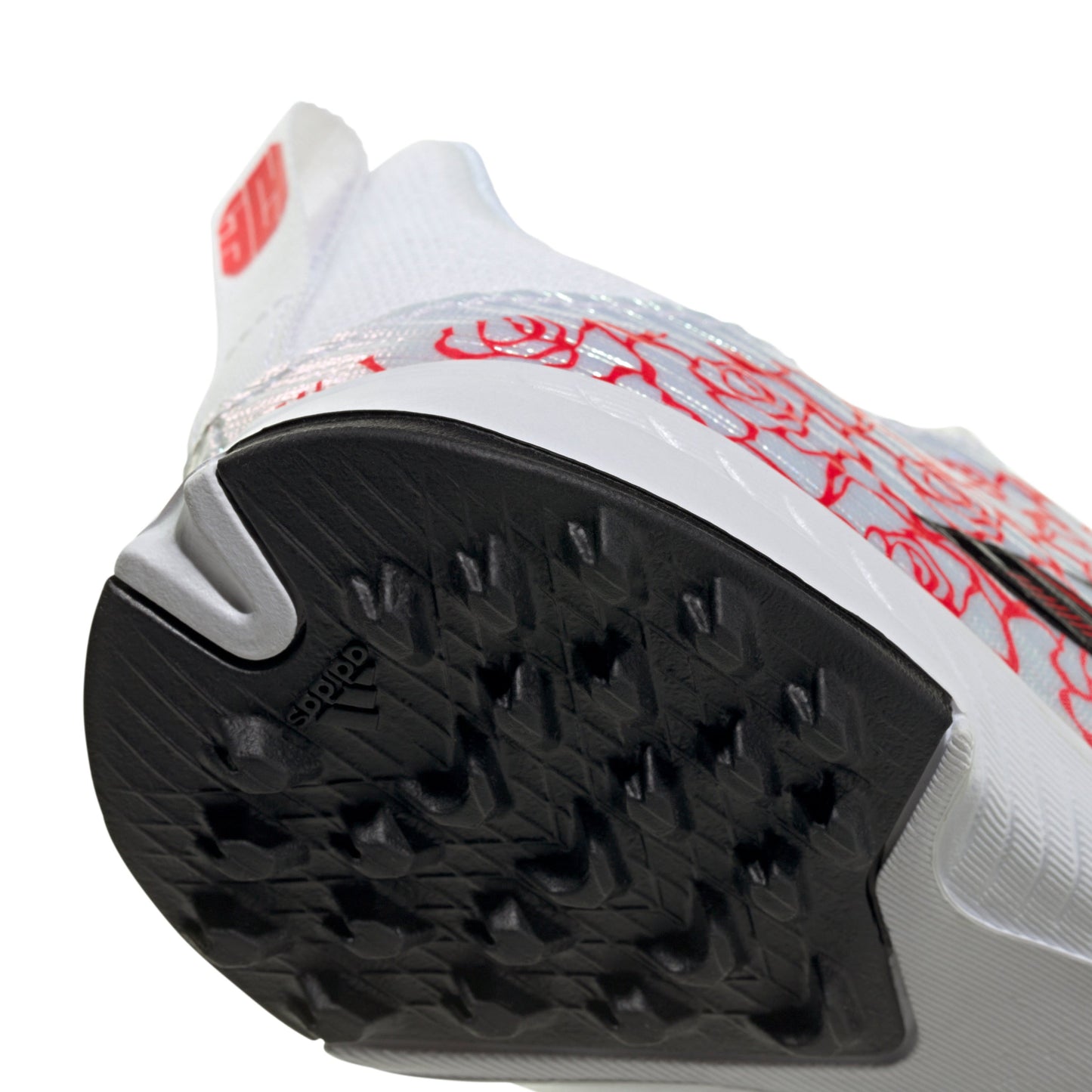Adidas Junior F50 League Laceless Lamine Yamal TF Turf Soccer Cleat - Cloud White/Core Black/Lucid Red