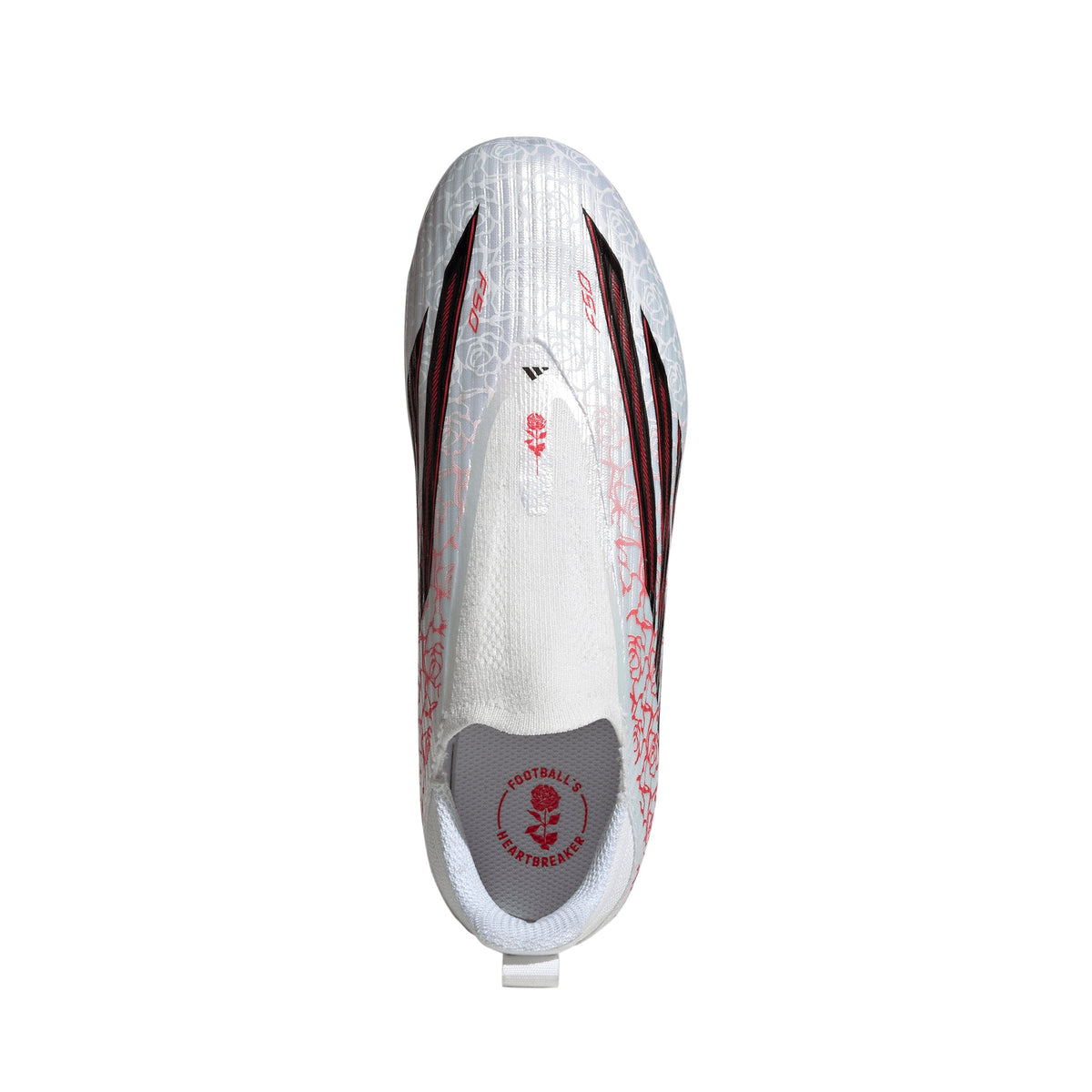 Adidas Junior F50 League Laceless Lamine Yamal FG Firm Ground Soccer Cleat - Cloud White/Core Black/Lucid Red