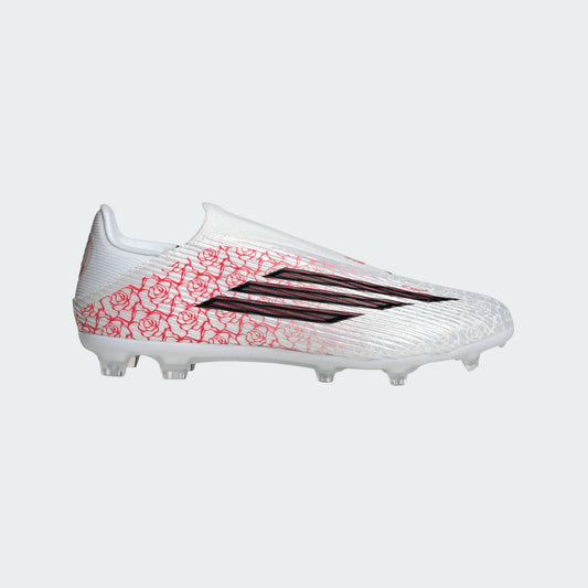 Adidas F50 Lamine Yamal League Laceless FG Firm Ground Soccer Cleat - Cloud White/Core Black/Lucid Red