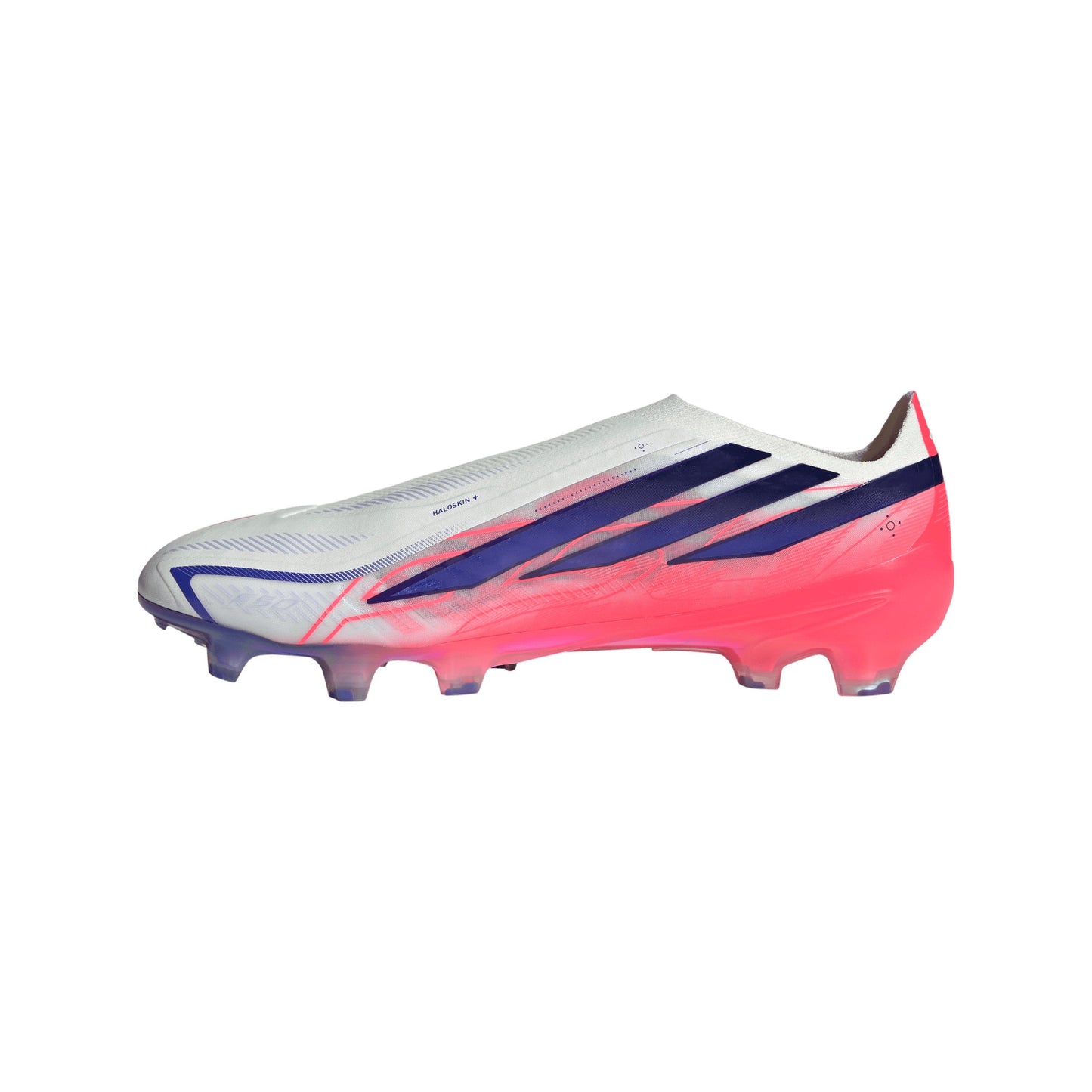 adidas F50 Hyperfast Elite Laceless FG Firm Ground Soccer Cleats- Cloud White / Solar Purple / Solar Turbo