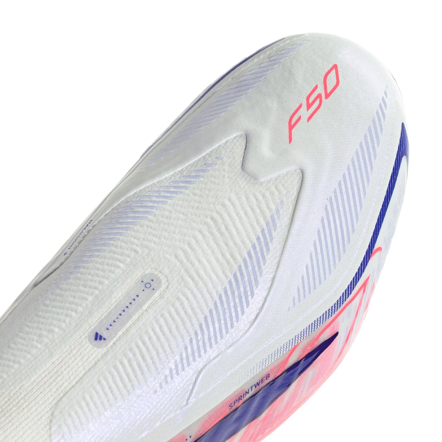 adidas F50 Hyperfast Elite Laceless FG Firm Ground Soccer Cleats- Cloud White / Solar Purple / Solar Turbo