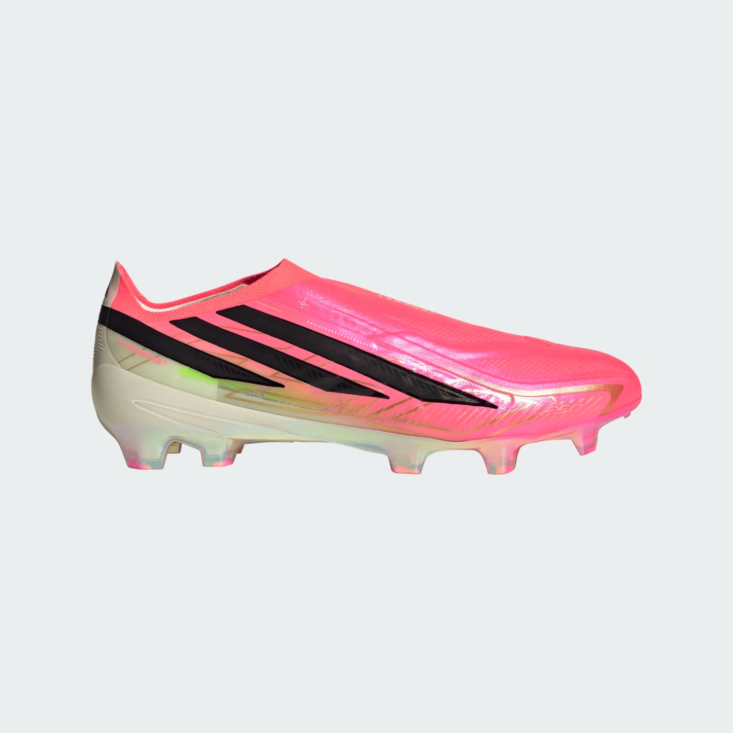 Adidas F50 Hyperfast Elite Laceless FG Firm Ground Soccer Cleats - Solar Turbo/Core Black/Gold Metallic