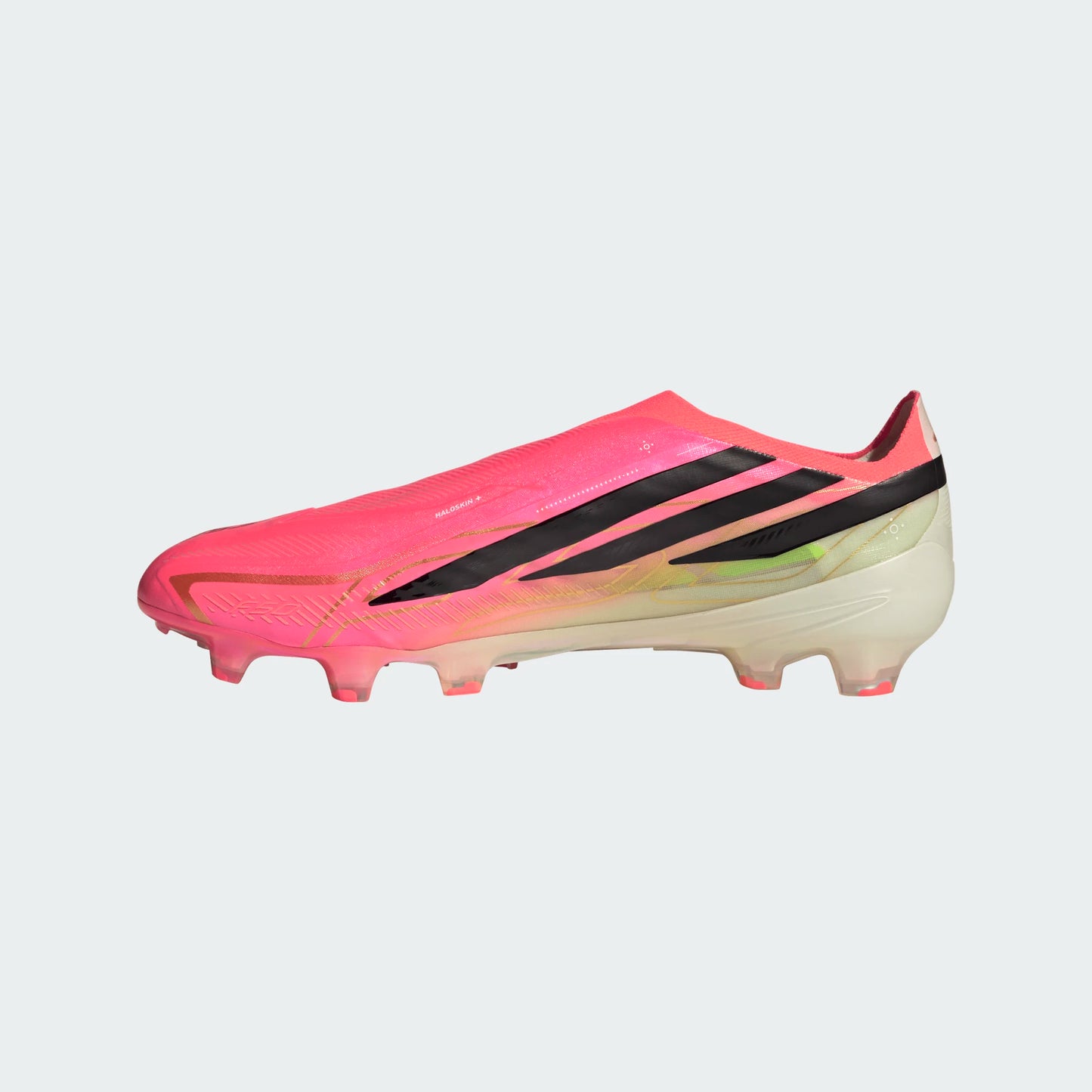 Adidas F50 Hyperfast Elite Laceless FG Firm Ground Soccer Cleats - Solar Turbo/Core Black/Gold Metallic