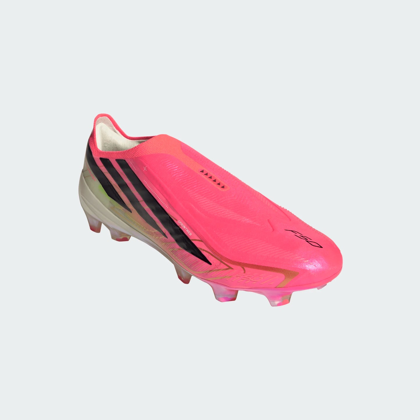 Adidas F50 Hyperfast Elite Laceless FG Firm Ground Soccer Cleats - Solar Turbo/Core Black/Gold Metallic