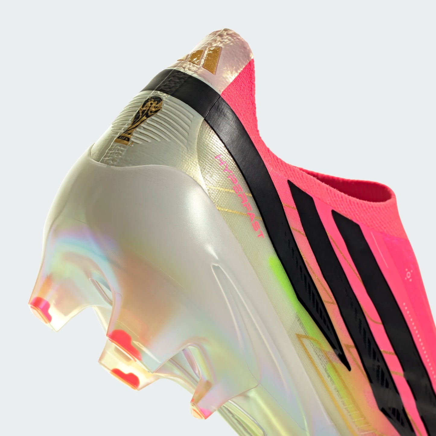 Adidas F50 Hyperfast Elite Laceless FG Firm Ground Soccer Cleats - Solar Turbo/Core Black/Gold Metallic