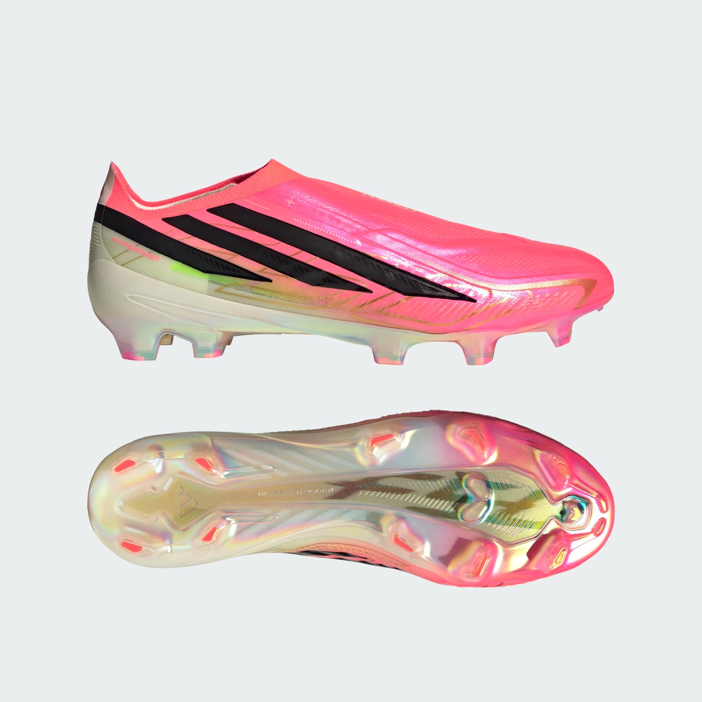 Adidas F50 Hyperfast Elite Laceless FG Firm Ground Soccer Cleats - Solar Turbo/Core Black/Gold Metallic