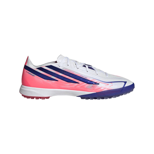 adidas F50 Hyperfast Pro TF Turf Soccer Cleats - Cloud White / Solar Purple / Solar Turbo