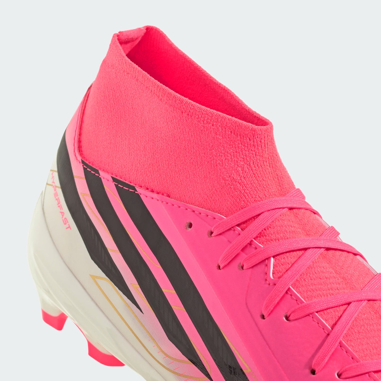 Adidas F50 Hyperfast League Mid FG Firm Ground Soccer Cleats - Solar Turbo/Core Black/Gold Metallic