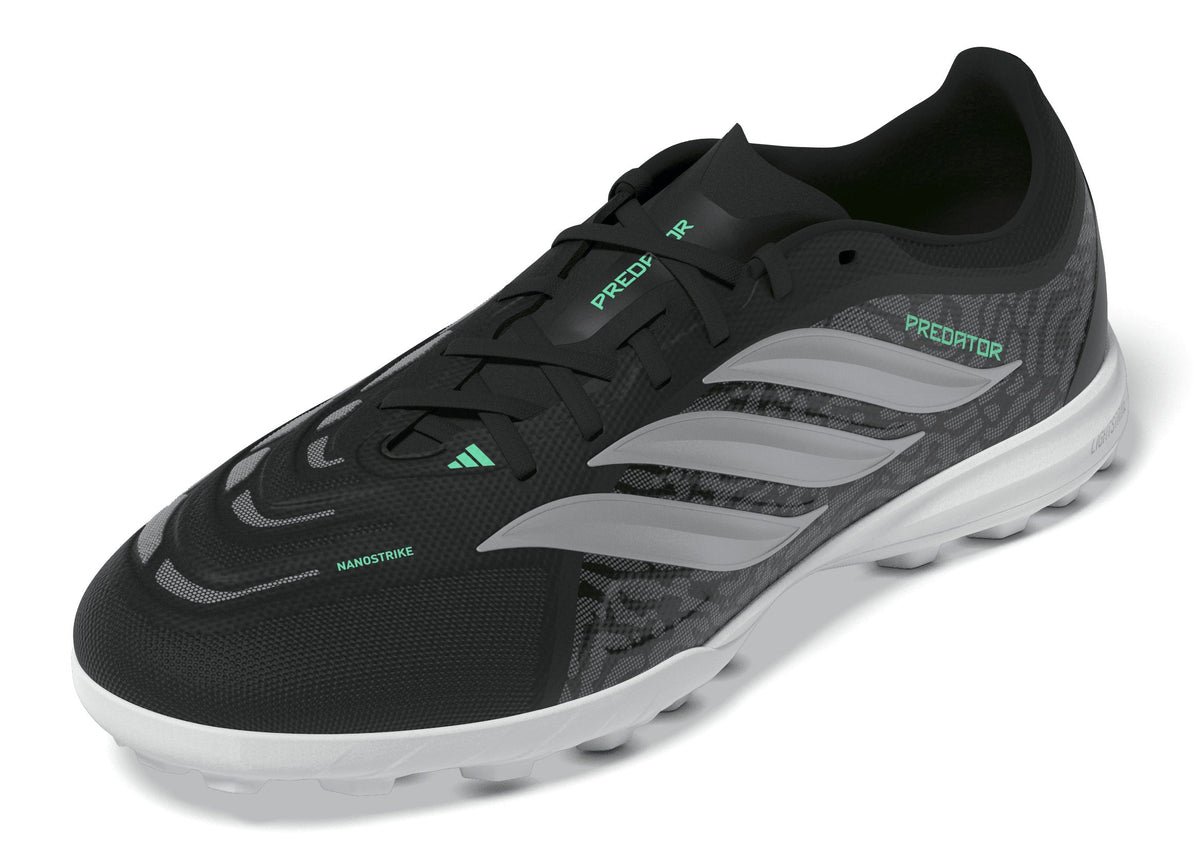 adidas Predator League TF Turf Soccer Cleats - Core Black / Silver Metallic / Pulse Mint