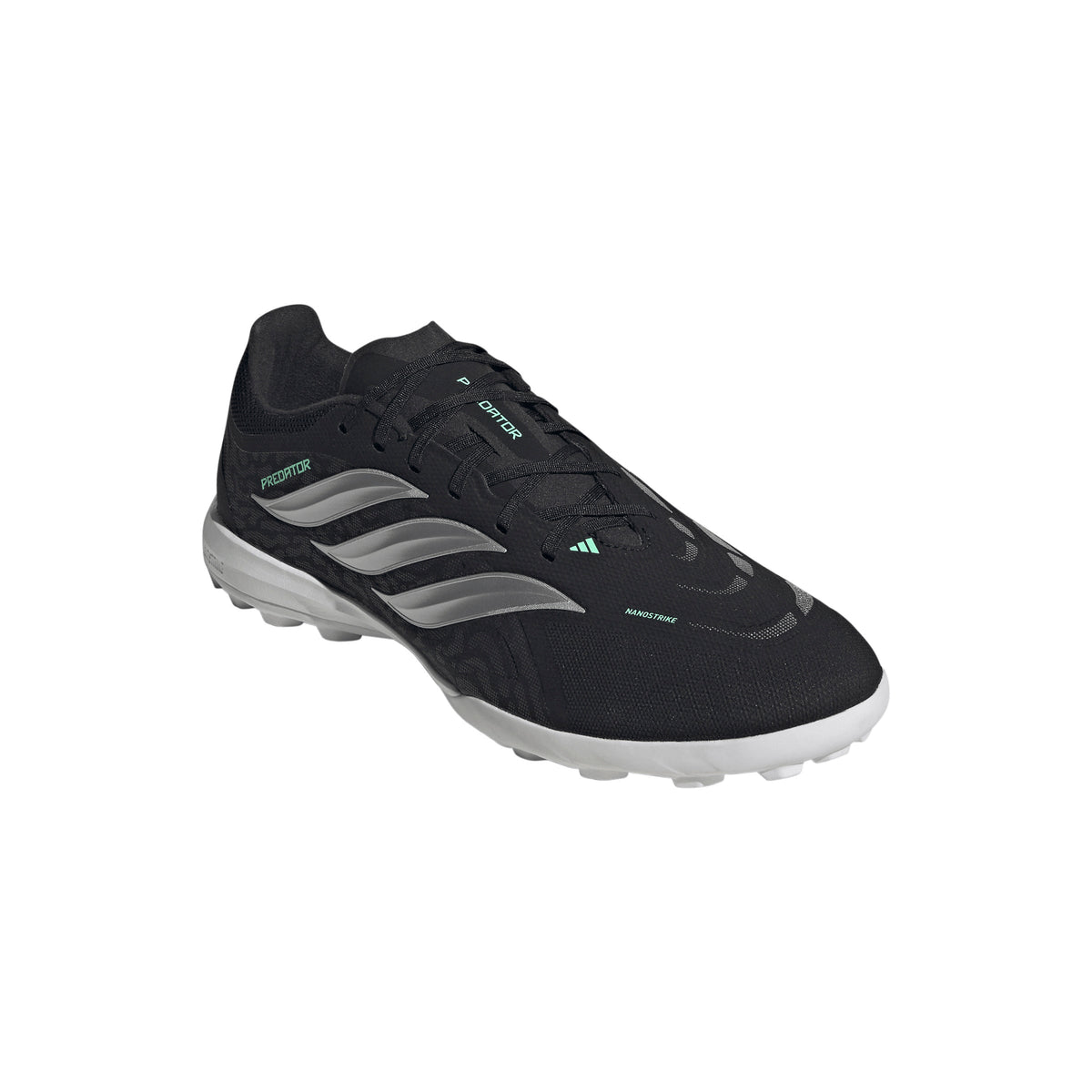 adidas Predator League TF Turf Soccer Cleats - Core Black / Silver Metallic / Pulse Mint
