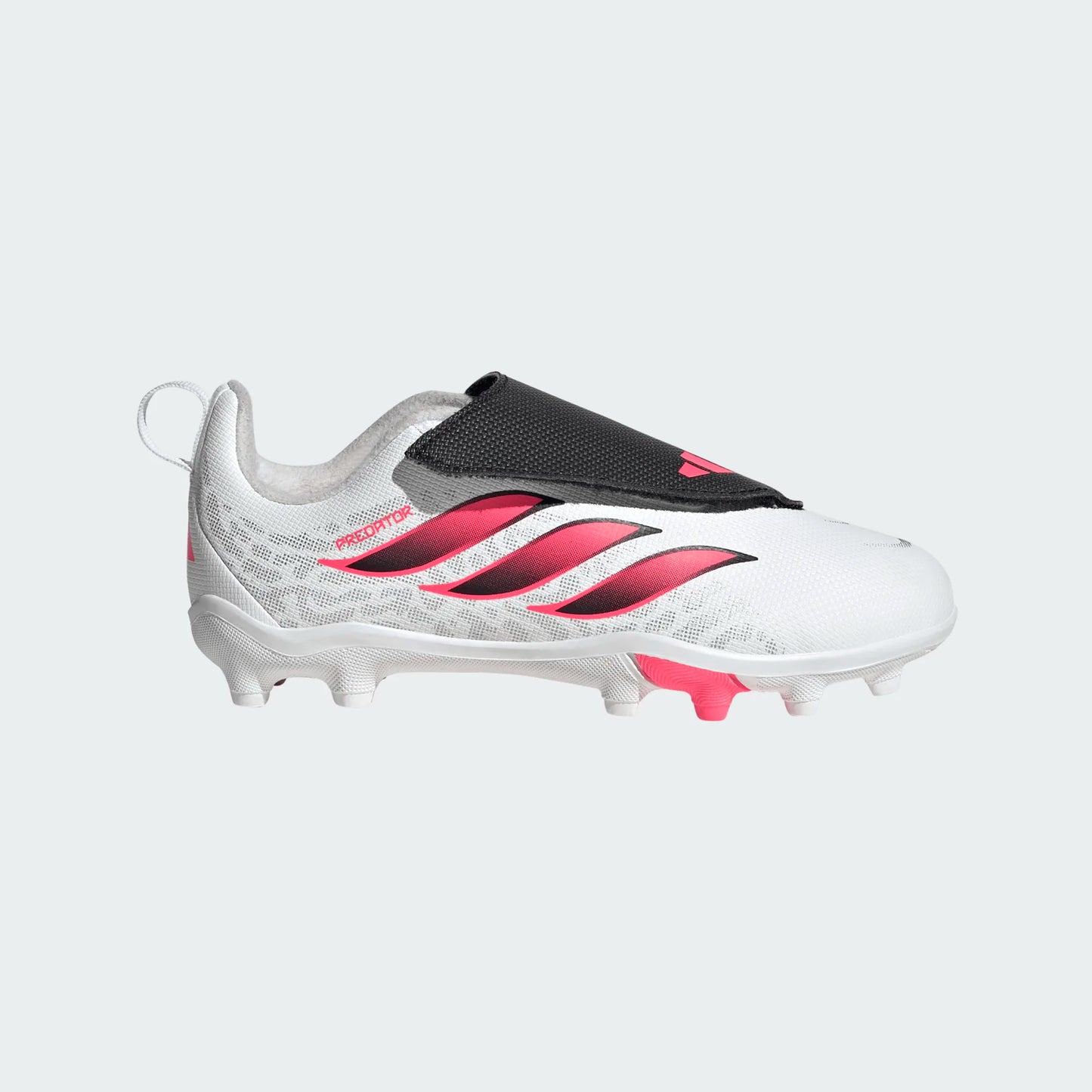 Adidas Junior Predator Club Velcro FG/MG Firm Ground Soccer Cleat - Cloud White/Solar Turbo/Core Black