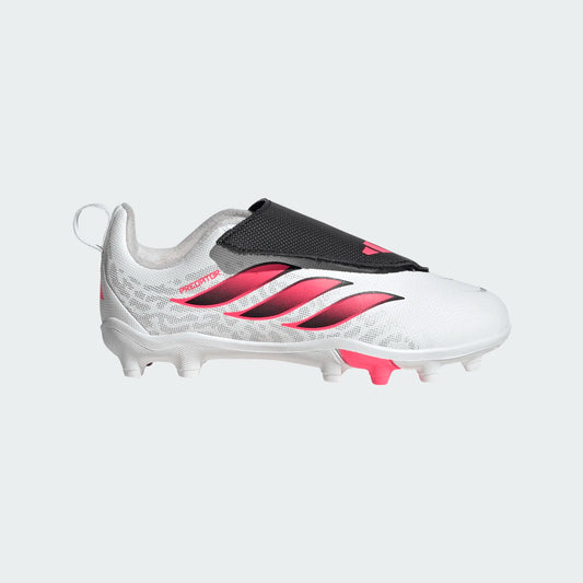 Adidas Junior Predator Club Velcro FG/MG Firm Ground Soccer Cleat - Cloud White/Solar Turbo/Core Black
