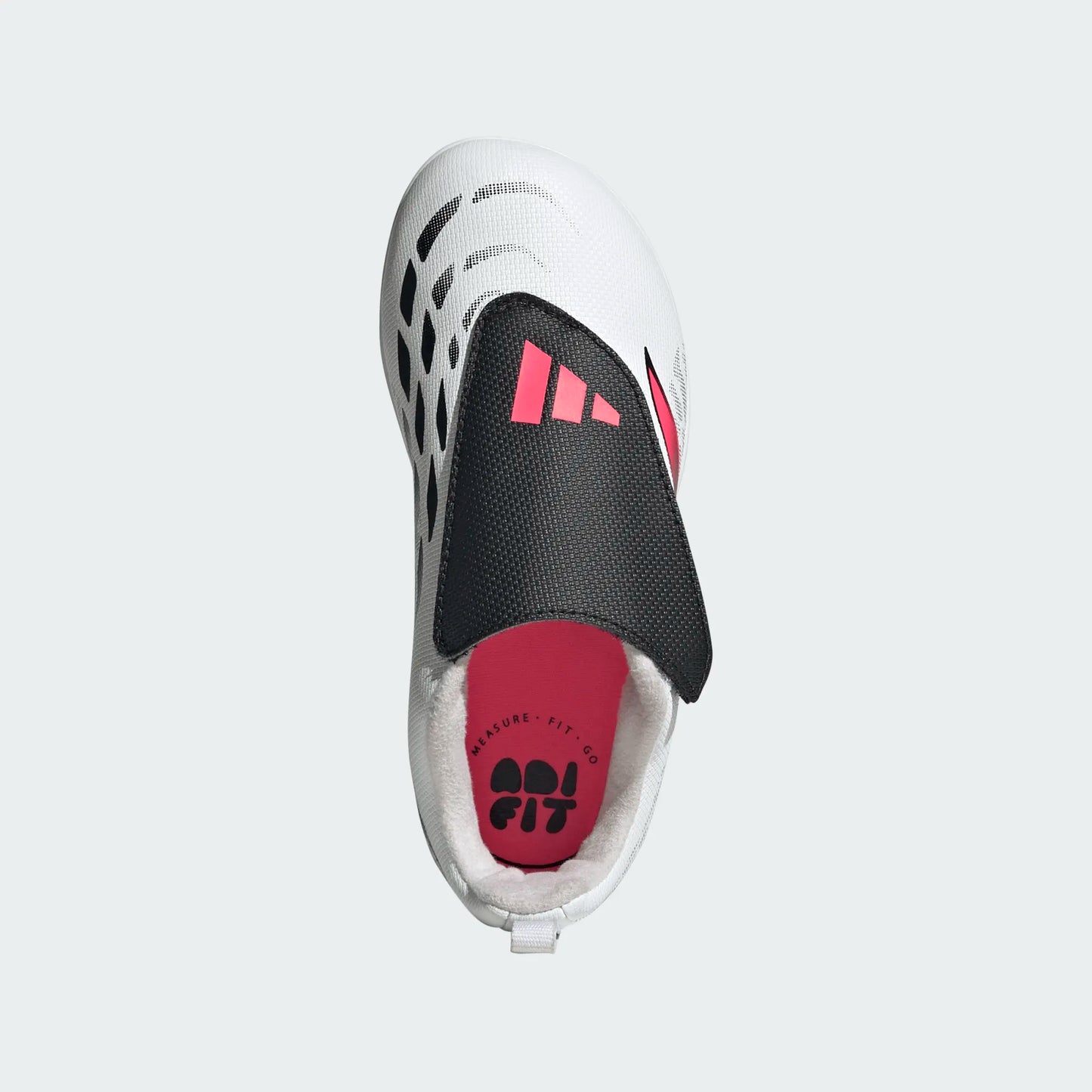 Adidas Junior Predator Club Velcro FG/MG Firm Ground Soccer Cleat - Cloud White/Solar Turbo/Core Black