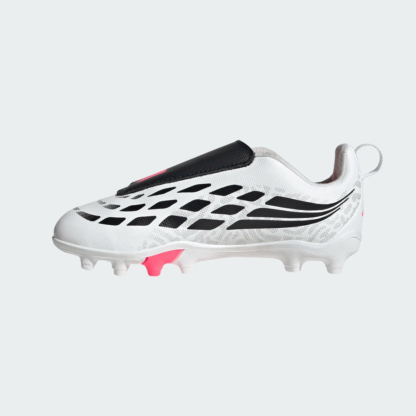 Adidas Junior Predator Club Velcro FG/MG Firm Ground Soccer Cleat - Cloud White/Solar Turbo/Core Black