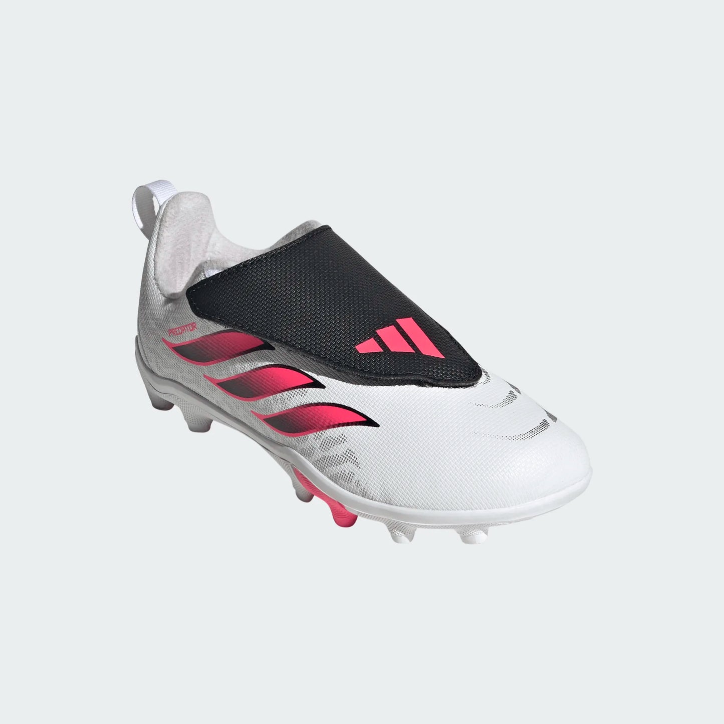 Adidas Junior Predator Club Velcro FG/MG Firm Ground Soccer Cleat - Cloud White/Solar Turbo/Core Black