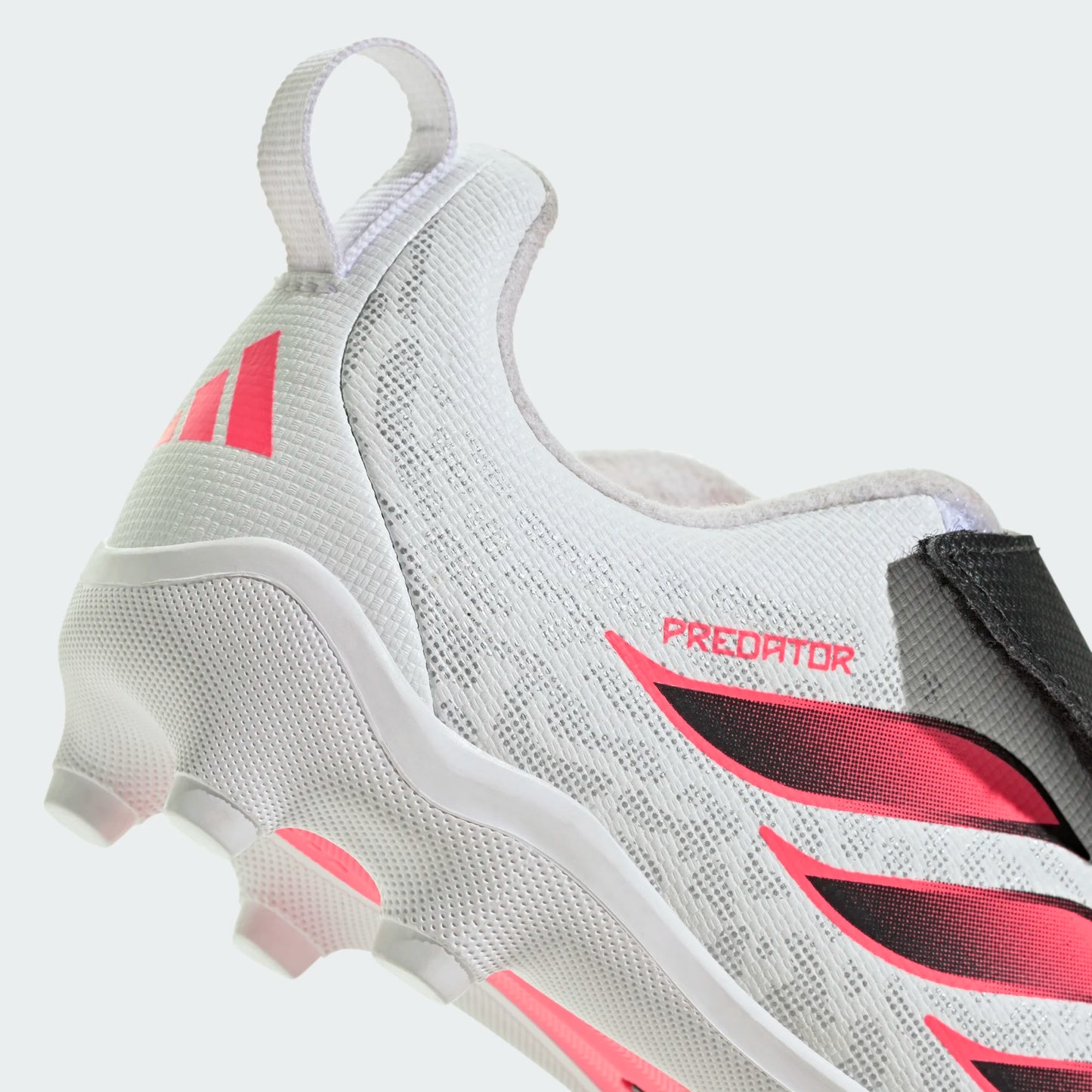 Adidas Junior Predator Club Velcro FG/MG Firm Ground Soccer Cleat - Cloud White/Solar Turbo/Core Black