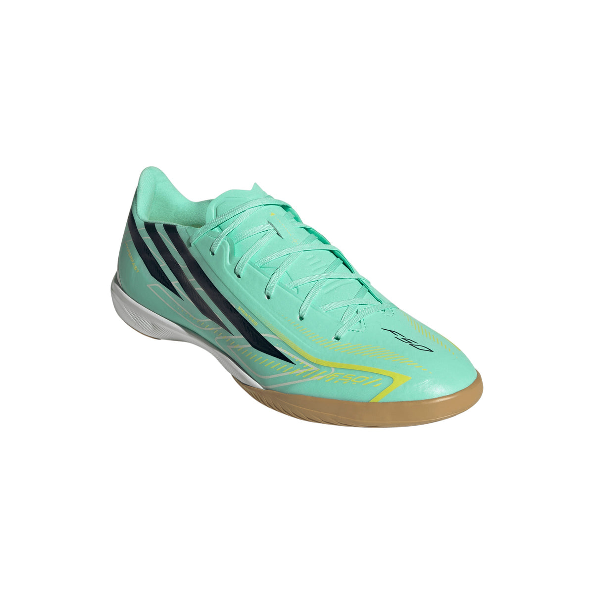 adidas F50 Hyperfast League IN Indoor Soccer Shoes -Pulse Mint / Night Navy / Solar Lemon