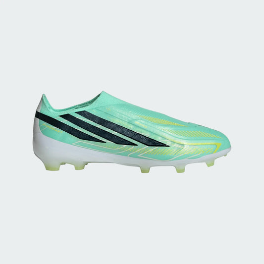 Adidas Junior F50 Hyperfast Elite Laceless FG Firm Ground Soccer Cleat - Pulse Mint/Core Black/Solar Lemon