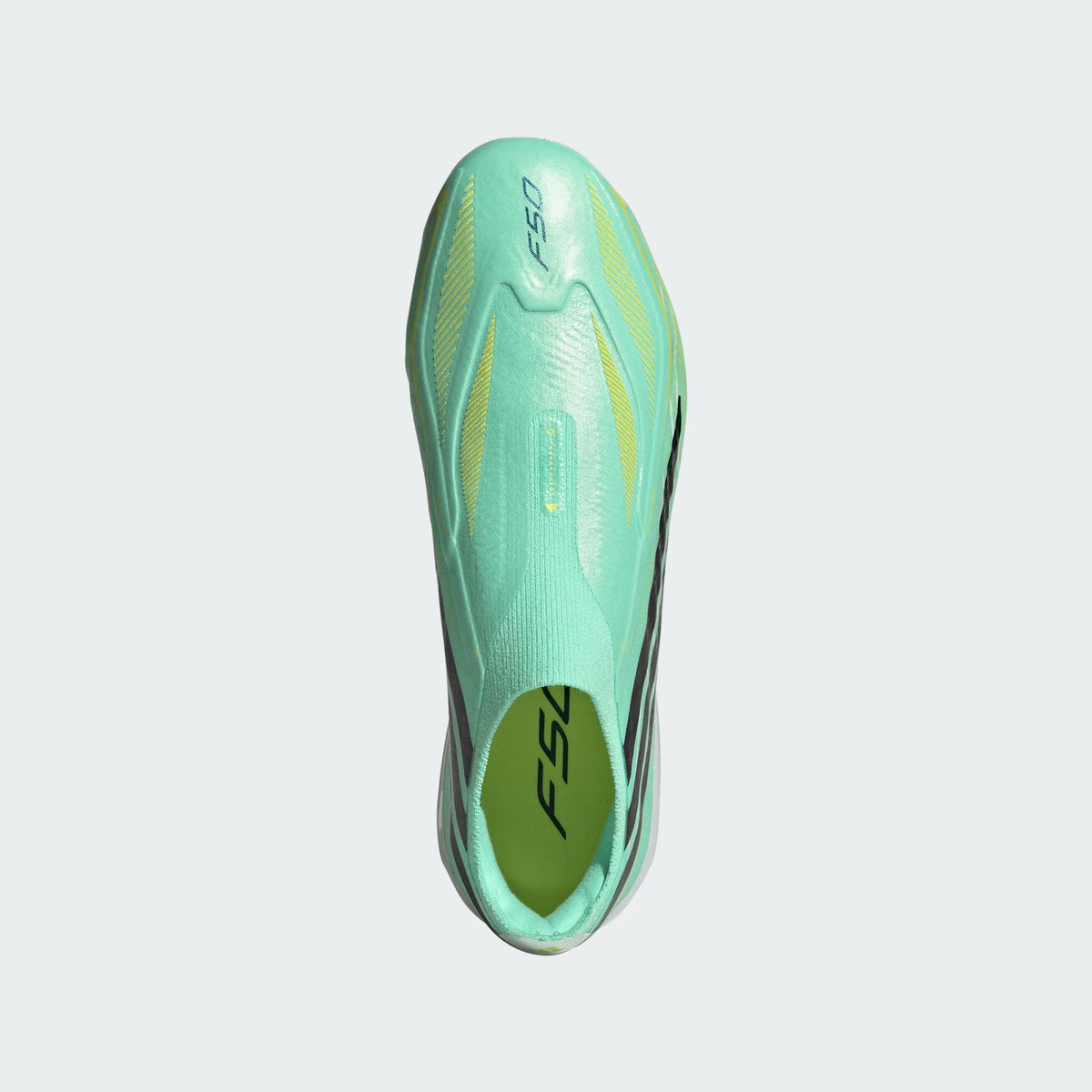 Adidas Junior F50 Hyperfast Elite Laceless FG Firm Ground Soccer Cleat - Pulse Mint/Core Black/Solar Lemon