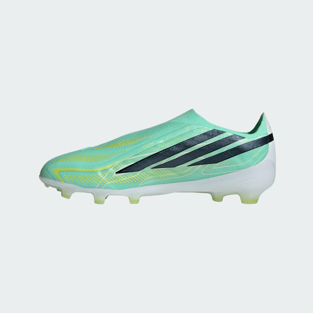 Adidas Junior F50 Hyperfast Elite Laceless FG Firm Ground Soccer Cleat - Pulse Mint/Core Black/Solar Lemon