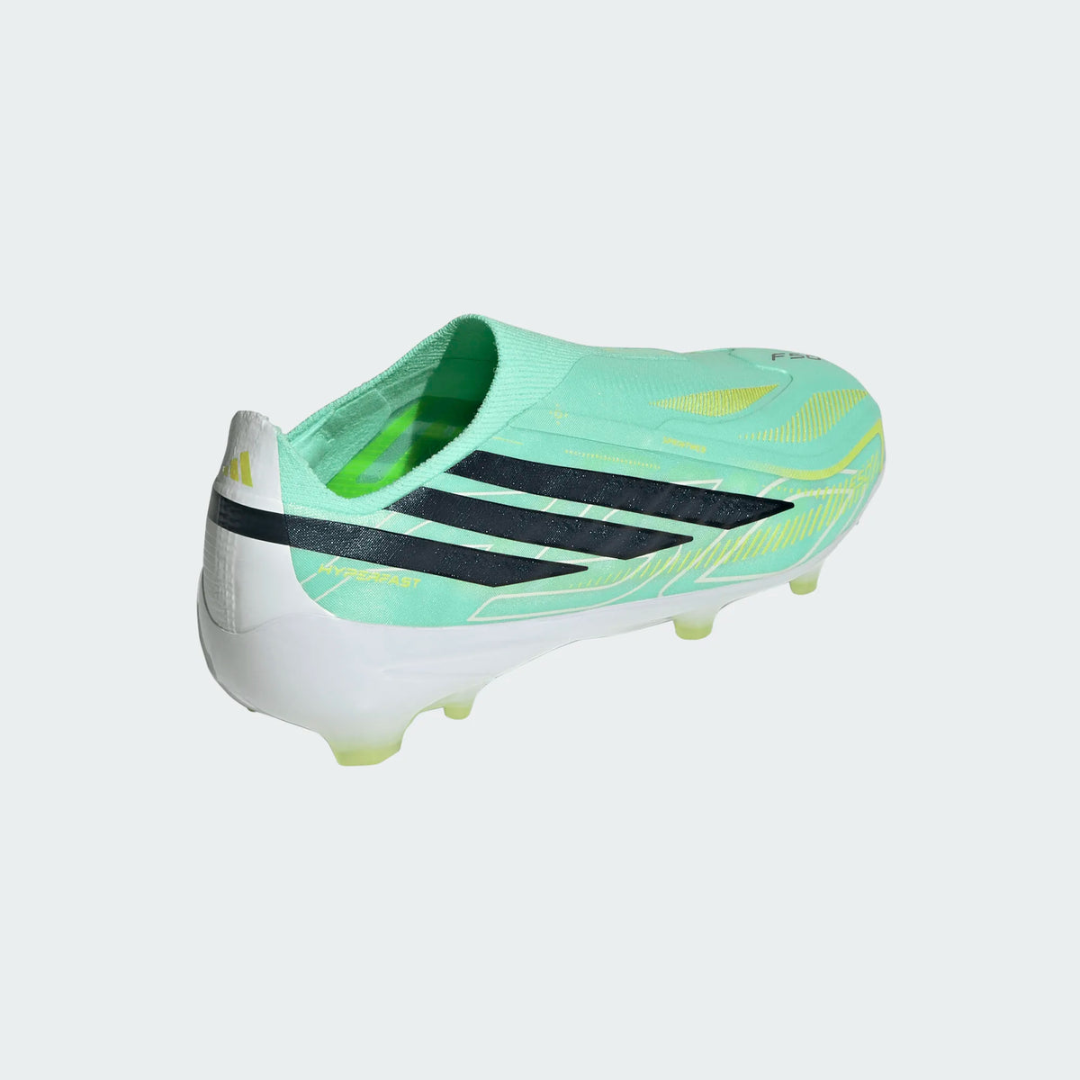 Adidas Junior F50 Hyperfast Elite Laceless FG Firm Ground Soccer Cleat - Pulse Mint/Core Black/Solar Lemon