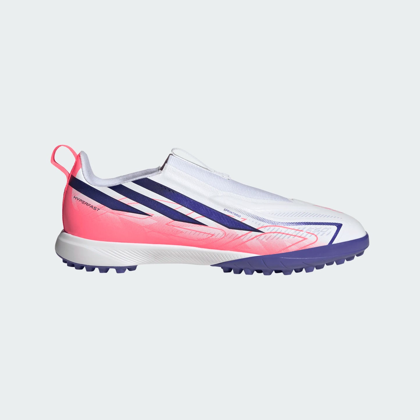 Adidas Junior F50 Hyperfast League Laceless FG Firm Ground Soccer Cleat -