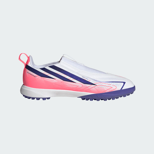 Adidas Junior F50 Hyperfast League Laceless TF Turf Soccer Cleat