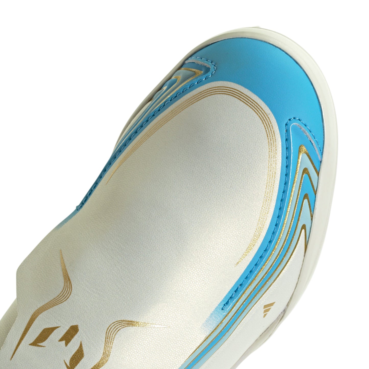 adidas Messi F50 League Junior TF Turf Soccer Cleats - Ivory/Semi Blue Burst/Icey Blue